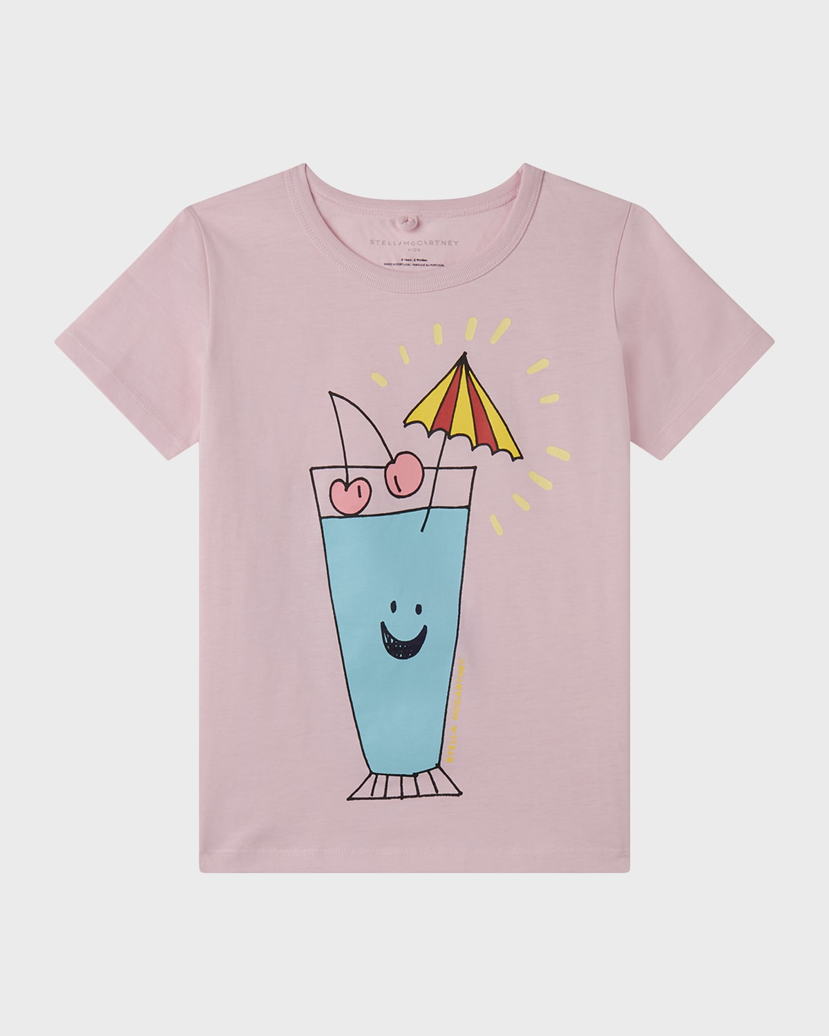 Stella McCartney Kids Girl's Smiley Drink Printed Short-Sleeve T-Shirt, Size 4-12