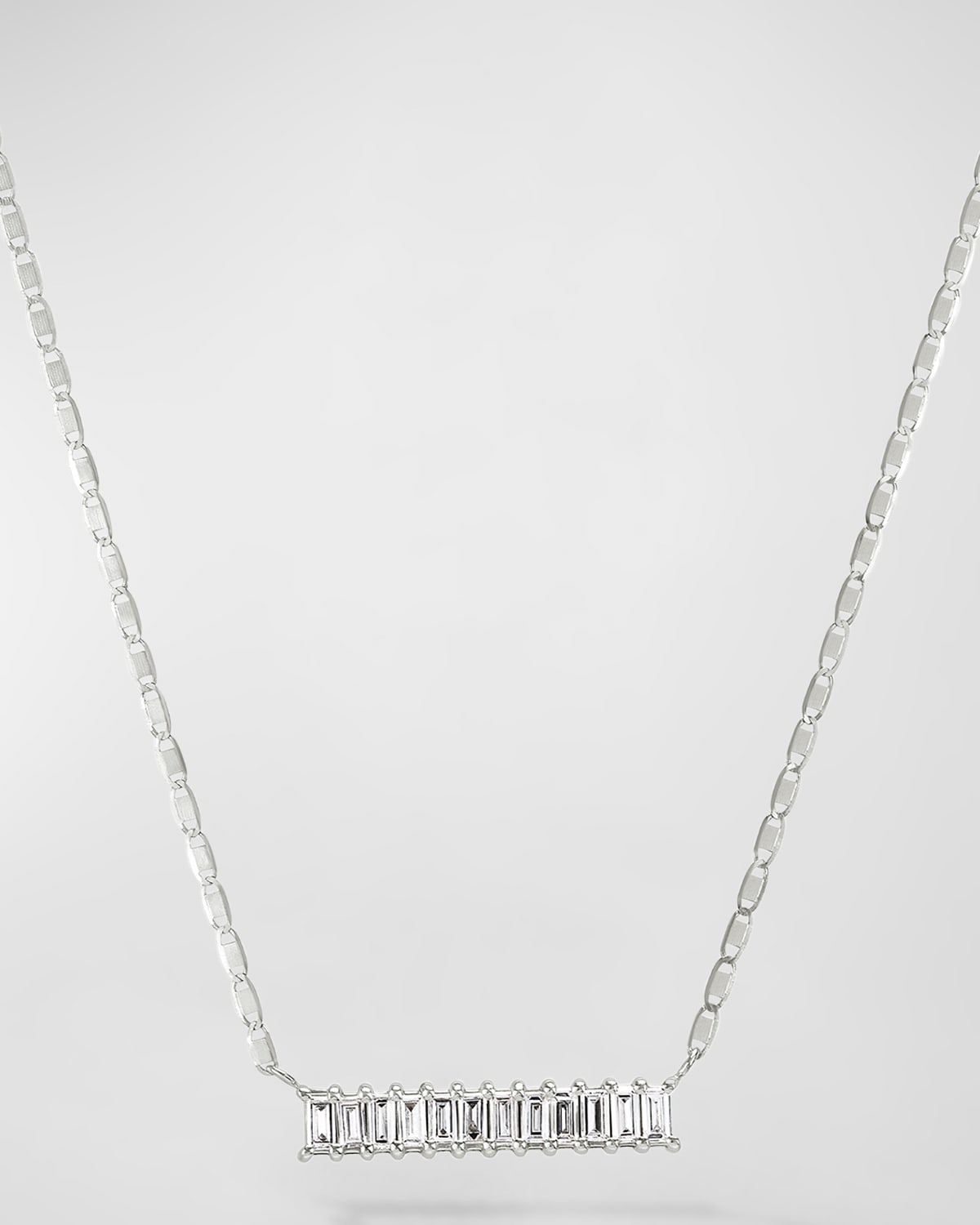 LANA 14K Gold Baguette Diamond Bar Pendant Necklace, 0.33 tcw