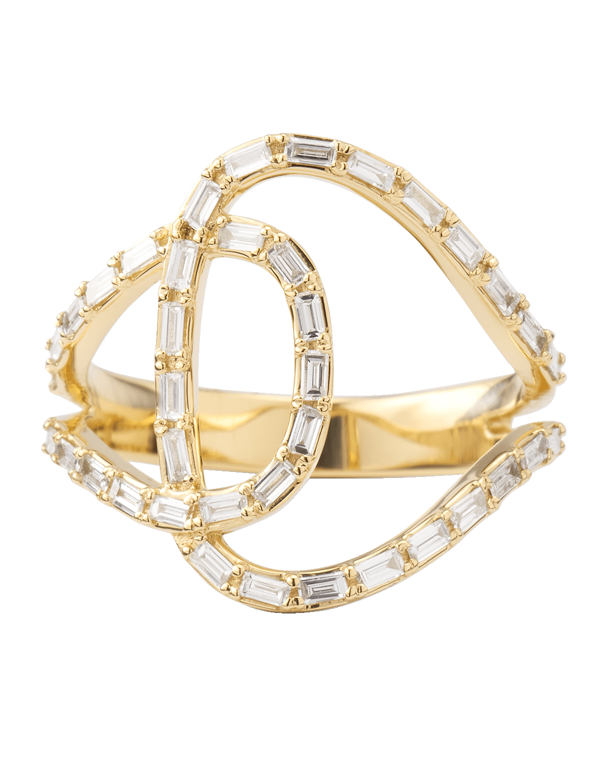 LANA 14K Gold Baguette Diamond Illuminating Ring