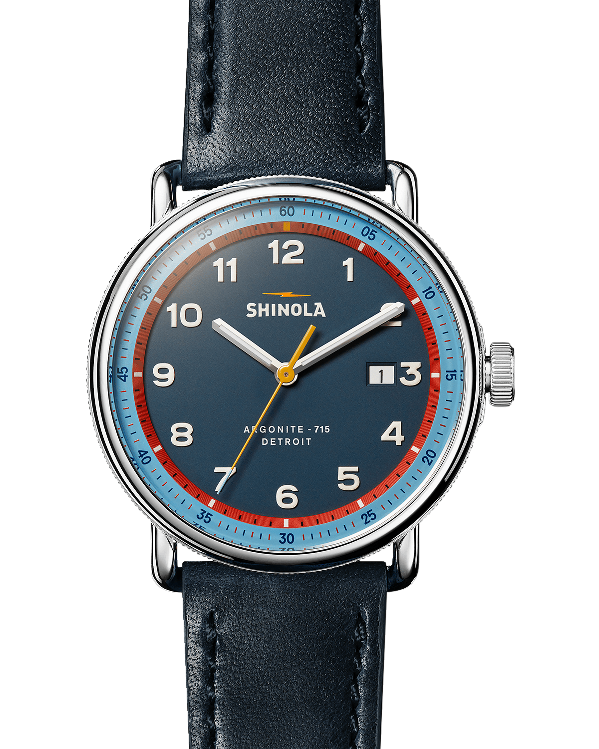 Shinola Men's The Canfield Model C56 Leather-Strap Watch, 43mm