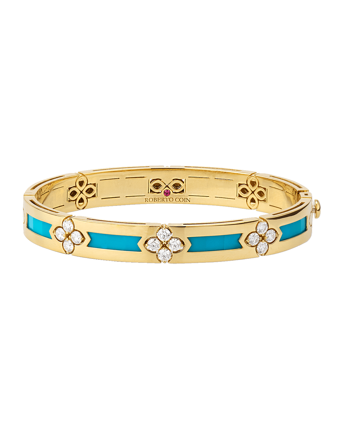 Roberto Coin 18K Yellow Gold Diamond and Turquoise Bracelet