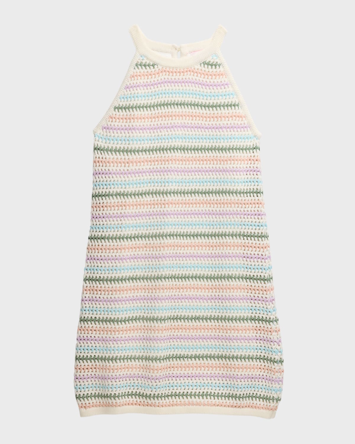 Design History Girl's Multicolor Pastel Striped Dress, Size S-XL