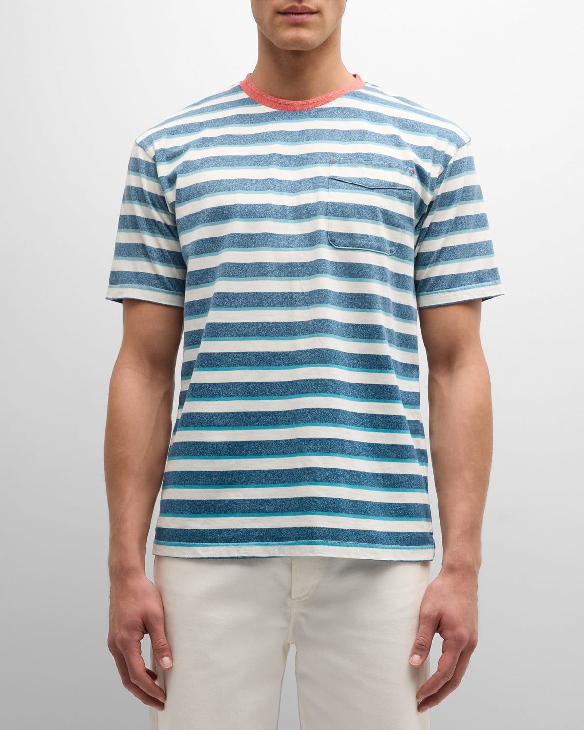 Scotch & Soda Men's Yarn-Dyed Stripe Pocket T-Shirt