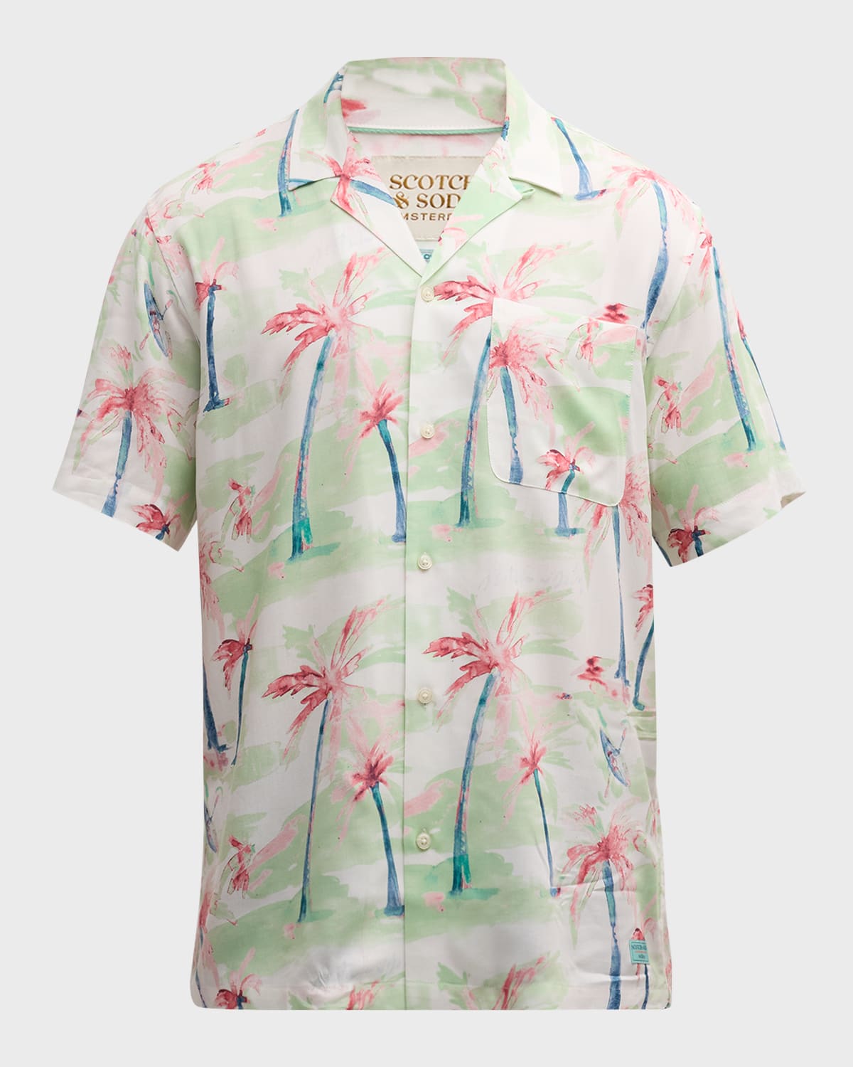 Scotch & Soda Men's Allover-Print Camp Shirt