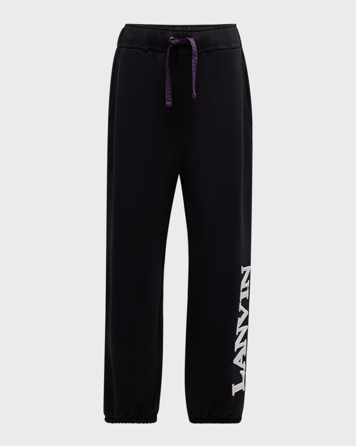 Lanvin Men's Logo Embroidered Cotton Sweatpants