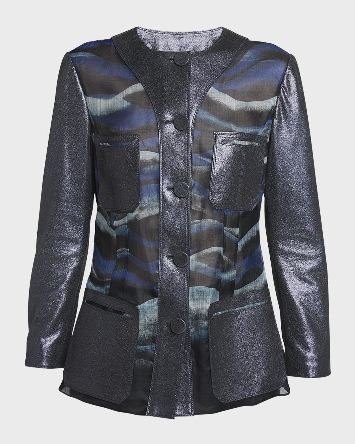 Giorgio Armani Night Water Printed Leather Jacket
