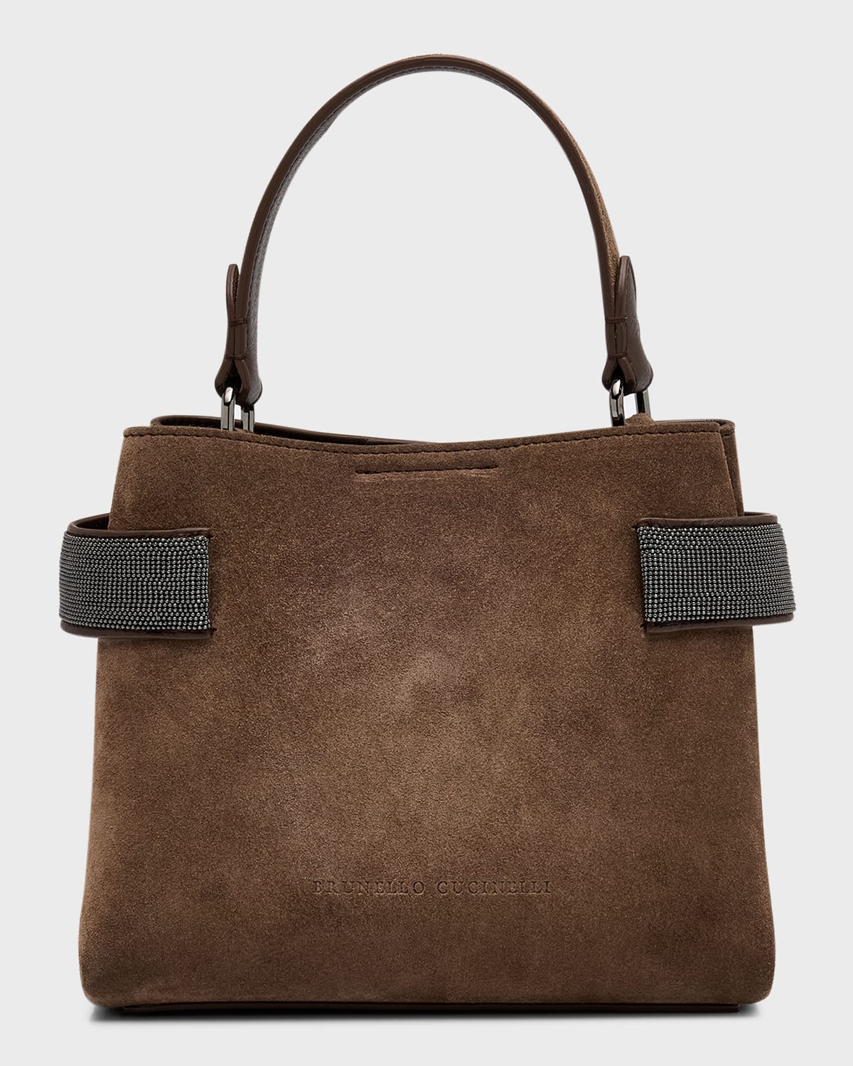 Brunello Cucinelli Mini Monili Velour Top-Handle Bag
