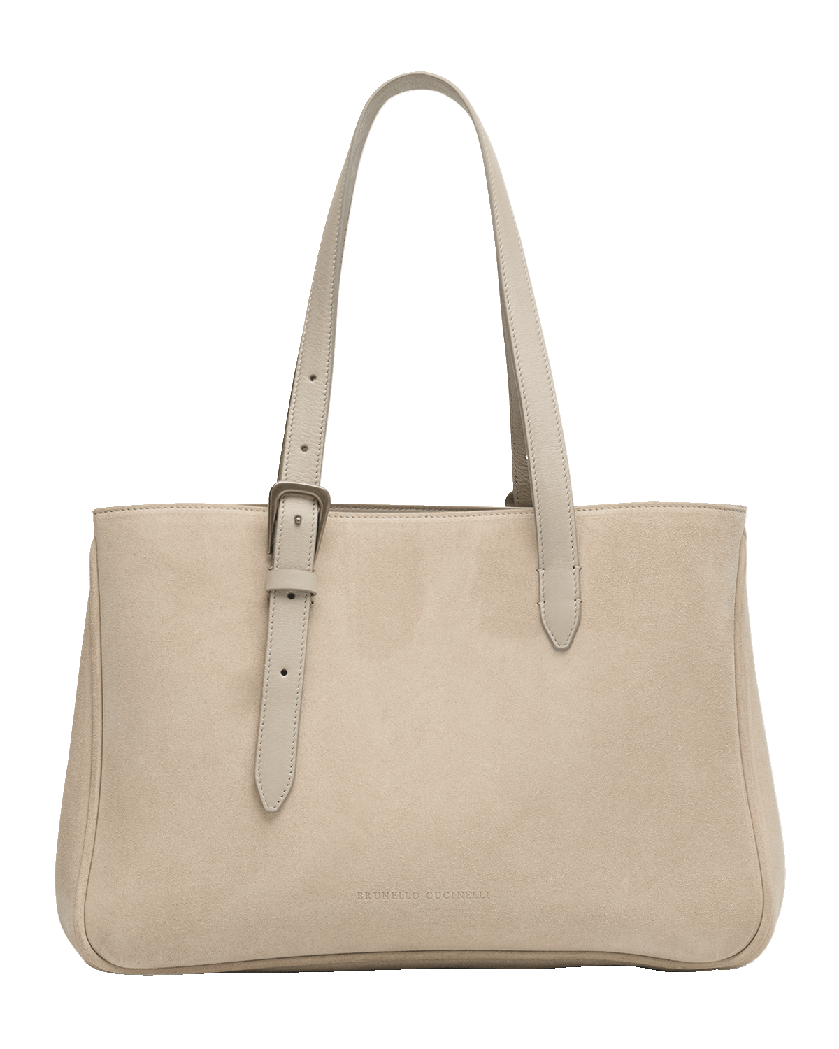 Brunello Cucinelli East-West Belt Velour Leather Tote Bag