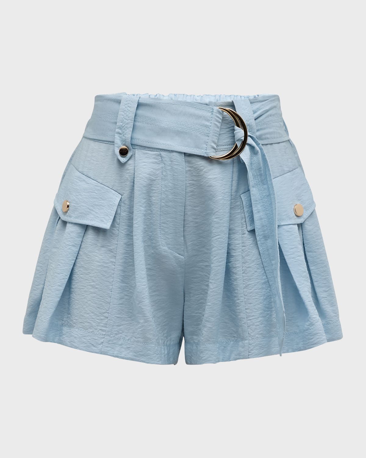 Ramy Brook Haylee Belted Textured Twill Shorts