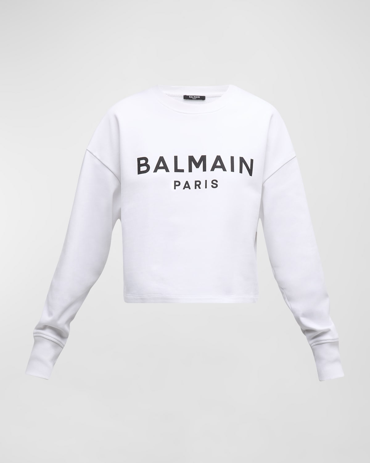 Balmain Logo Bulky Crop Sweatshirt
