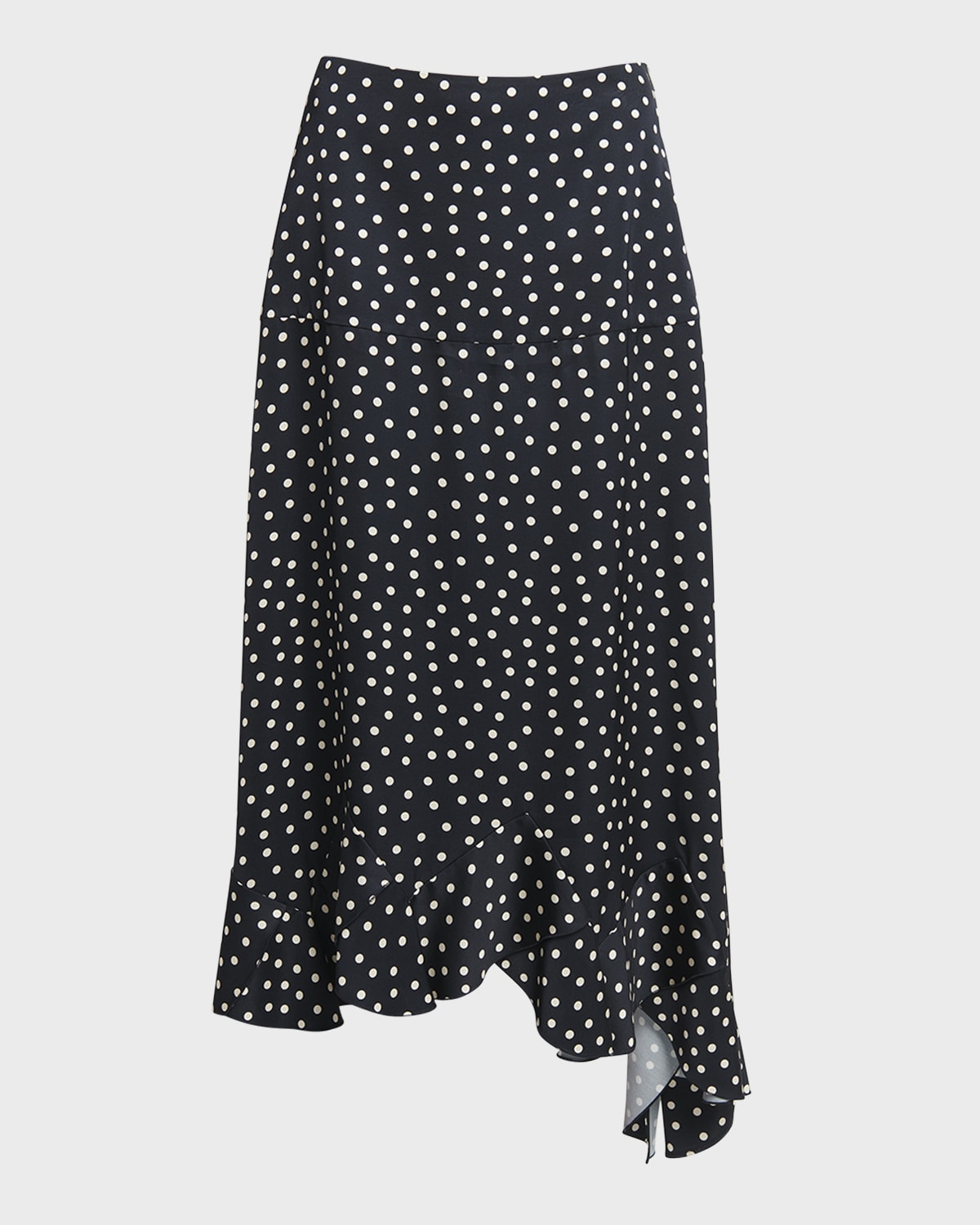 Stella McCartney Polka Dot-Print Tiered Asymmetric Maxi Skirt