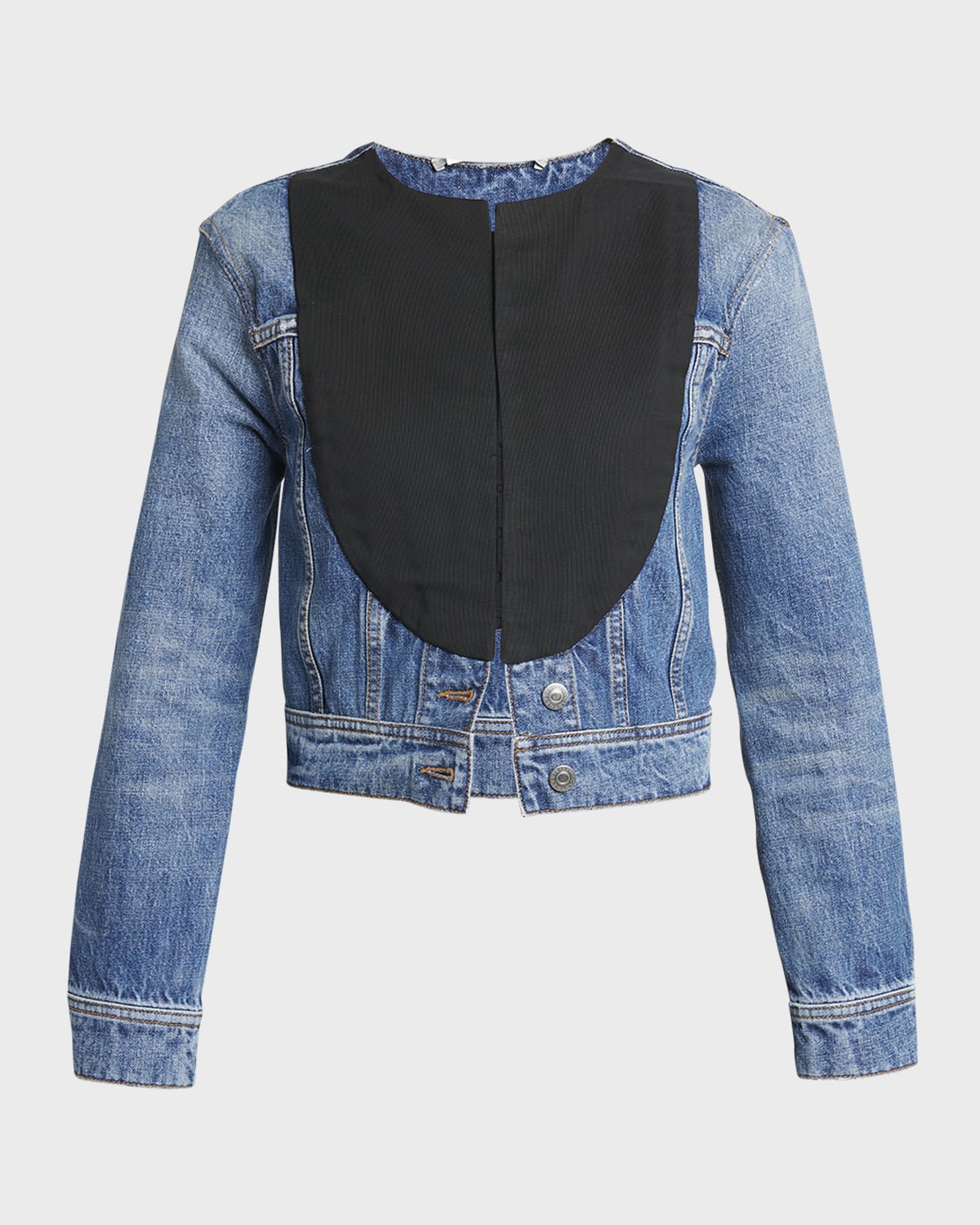 Stella McCartney Tuxedo-Fabric Bib Mid Vintage Blue Denim Jacket
