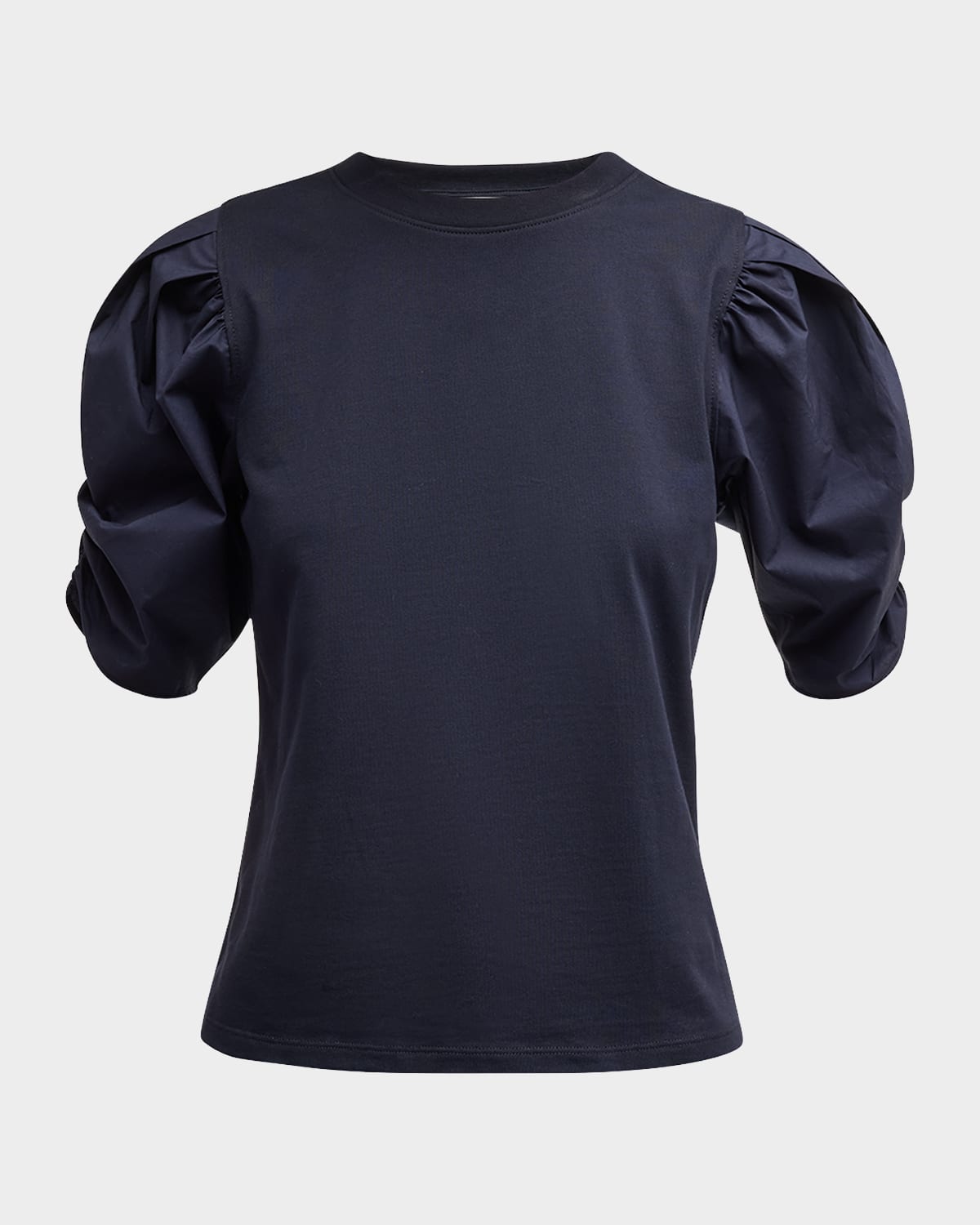 FRAME Pleated Puff-Sleeve Tee