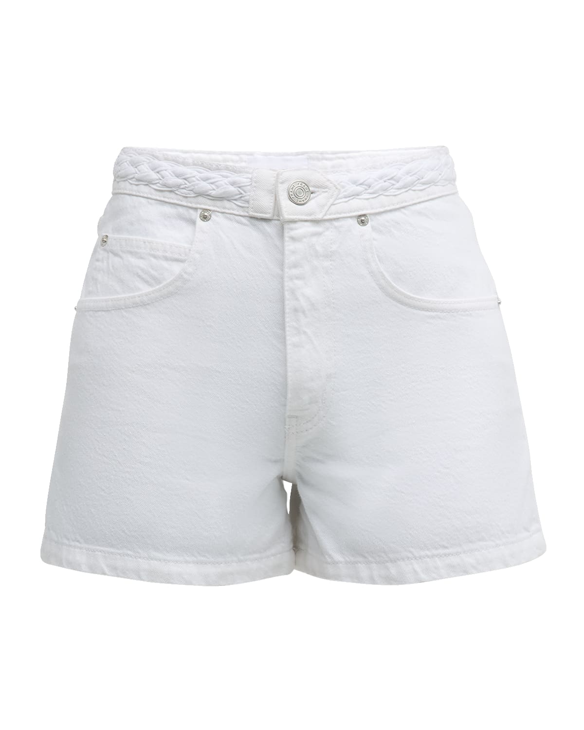 FRAME Braided Waistband Denim Shorts