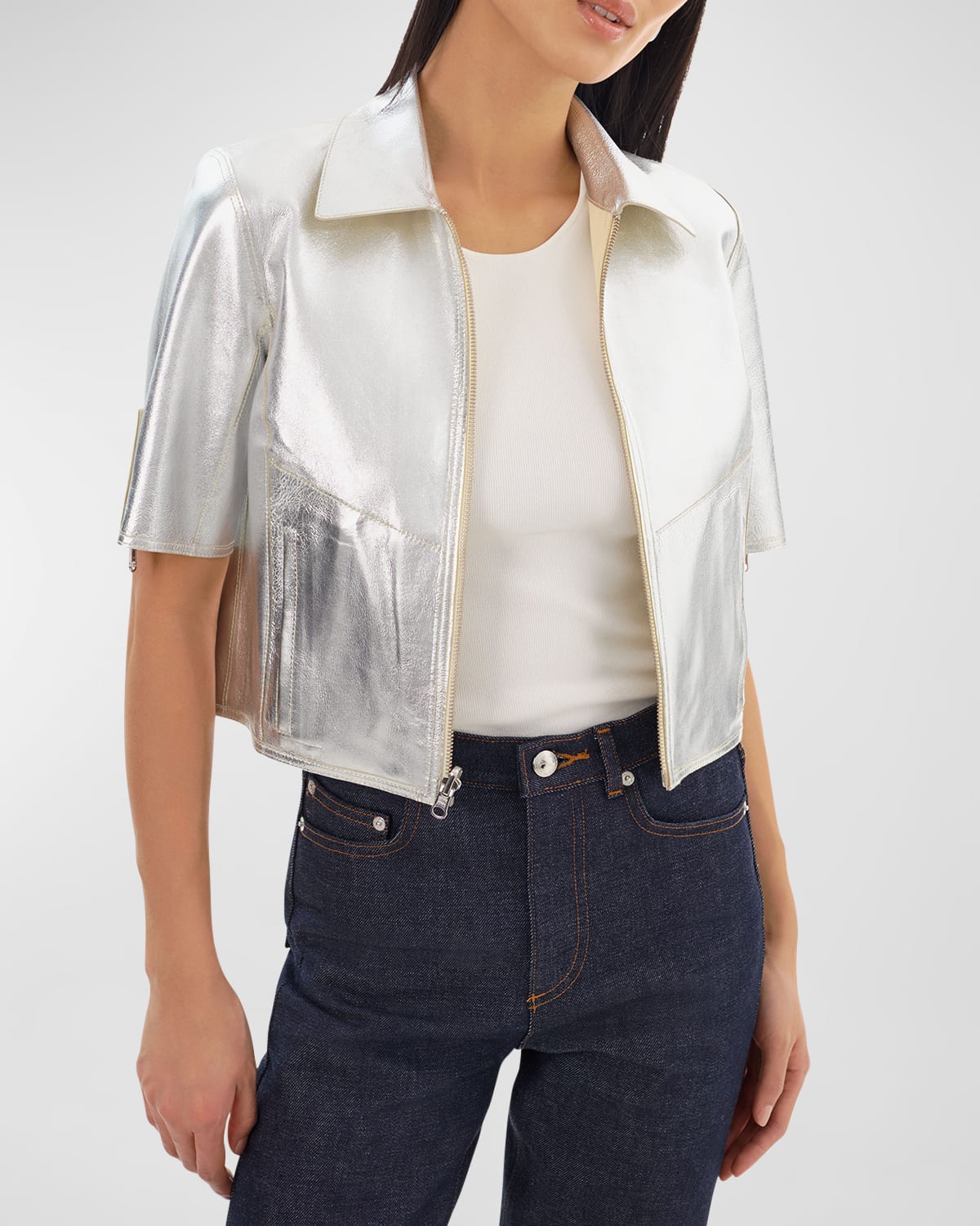 LaMarque Sevana Reversible Short-Sleeve Leather Jacket