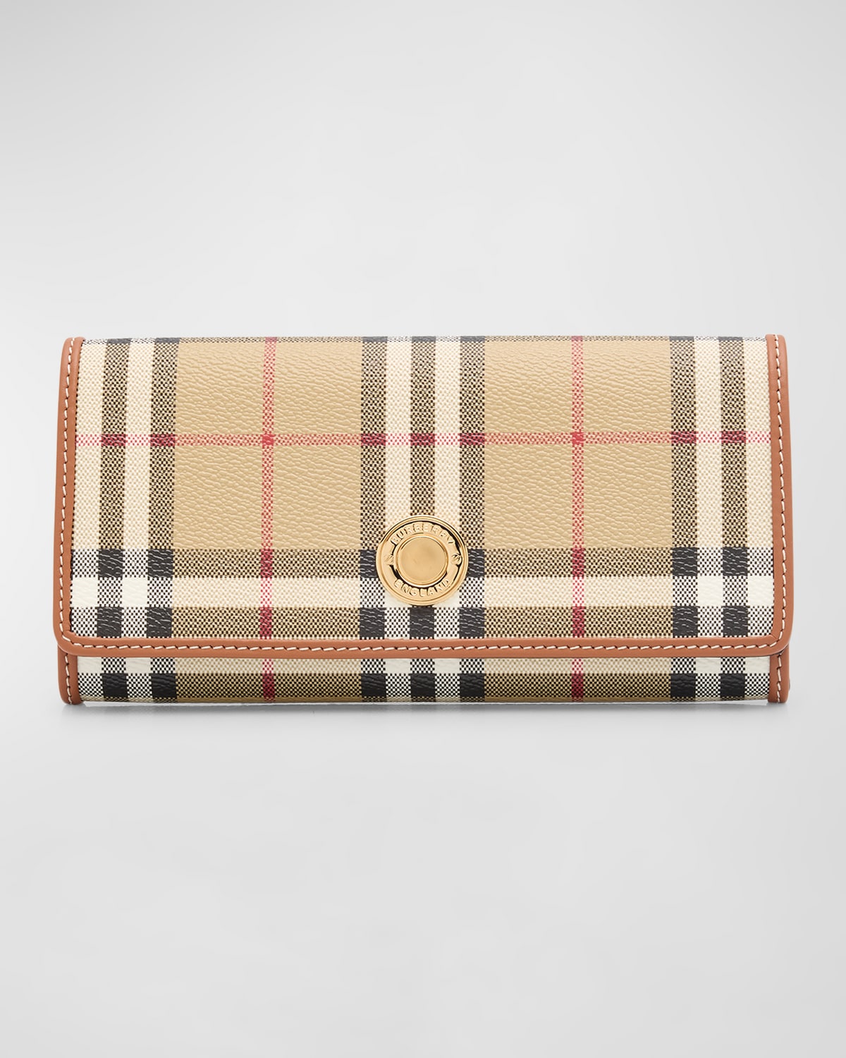Burberry Halton Check Leather Flap Wallet