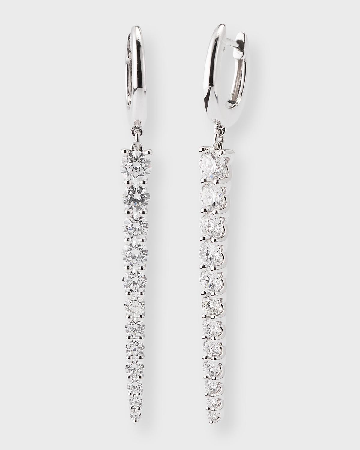 18K White Gold Diamond Identity Drop Earrings, 2.04tcw