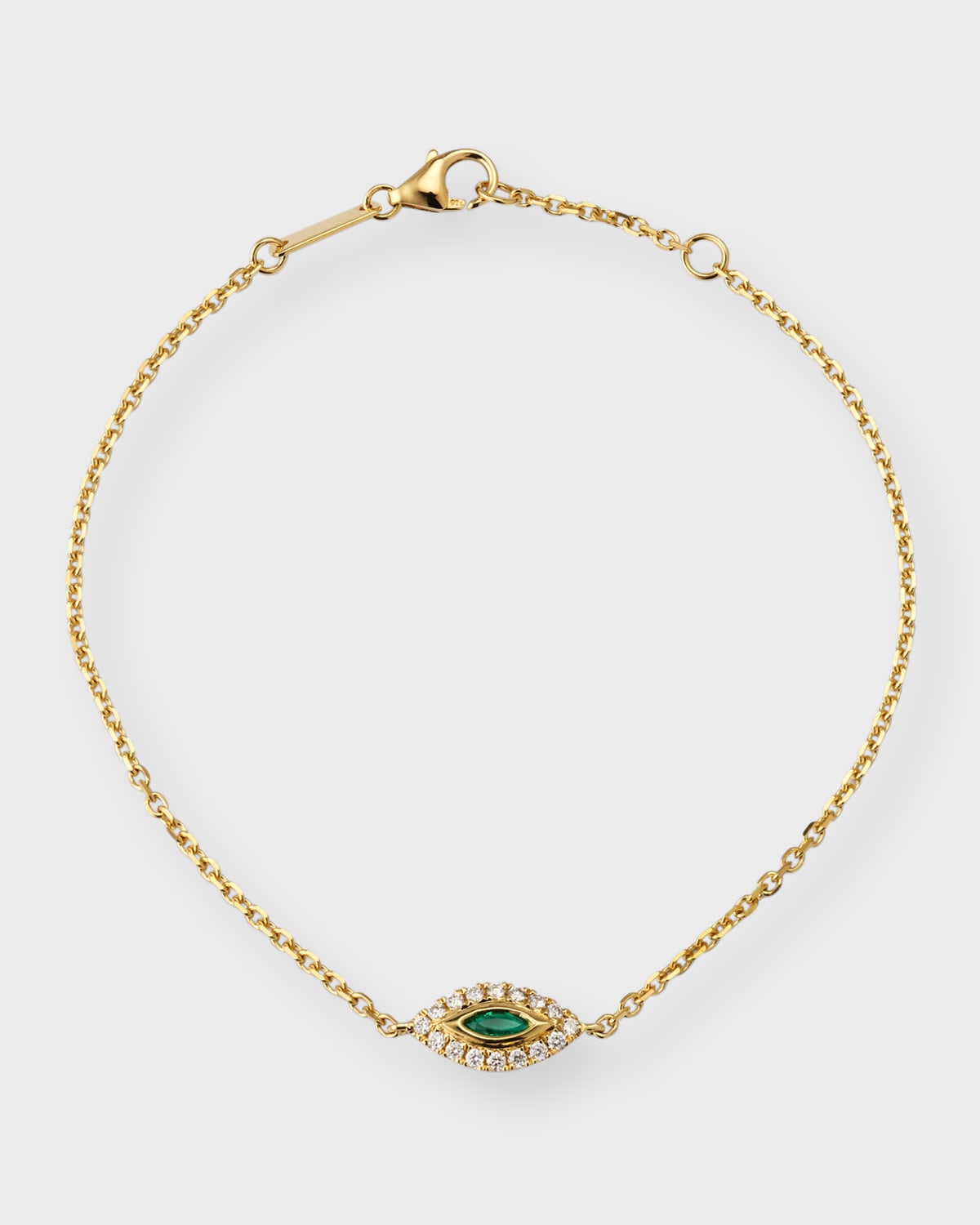 Anita Ko 18K Yellow Gold Emerald Evil Eye Bracelet with Diamonds