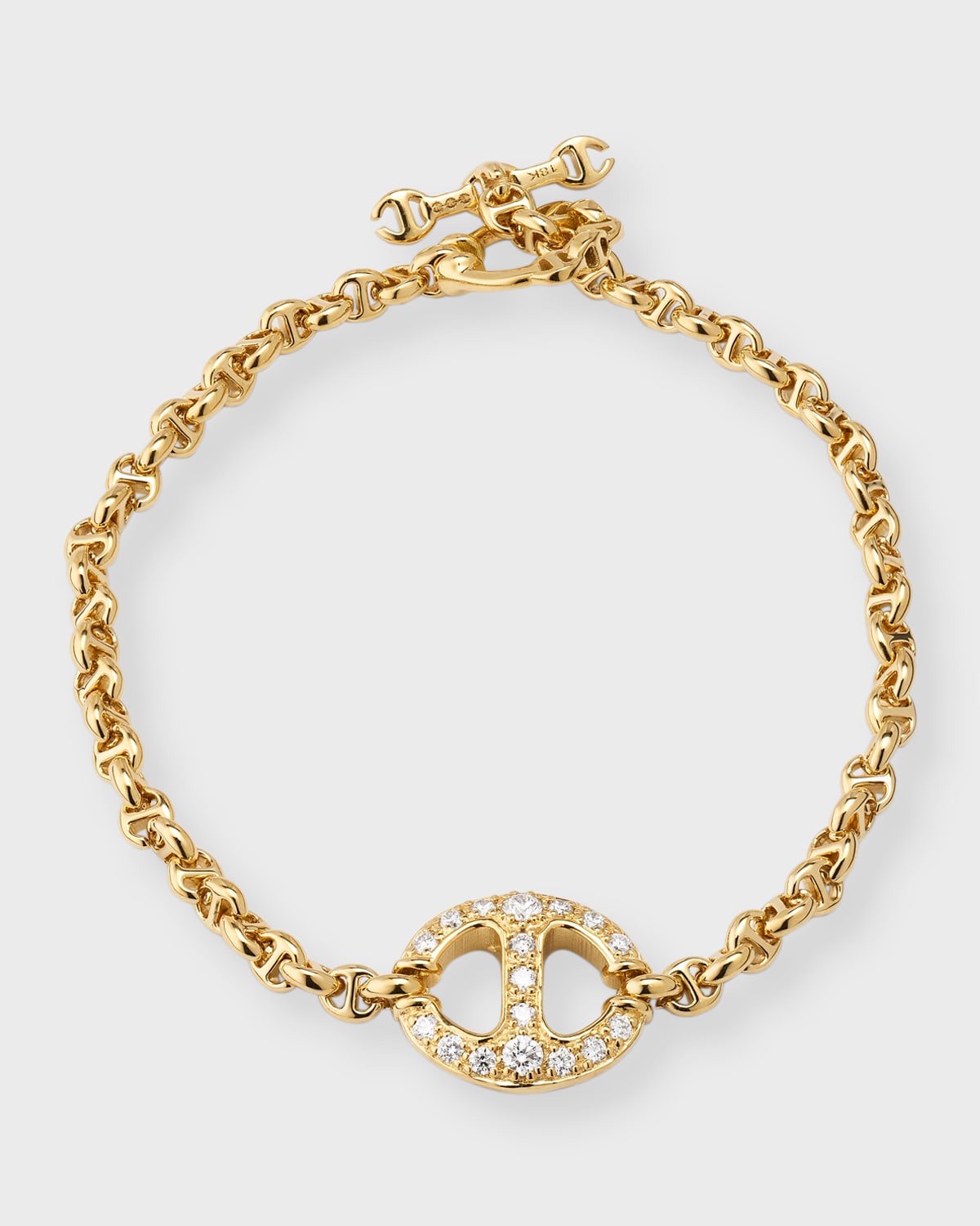 Hoorsenbuhs 18K Yellow Gold Micro Chain Bracelet with Diamonds