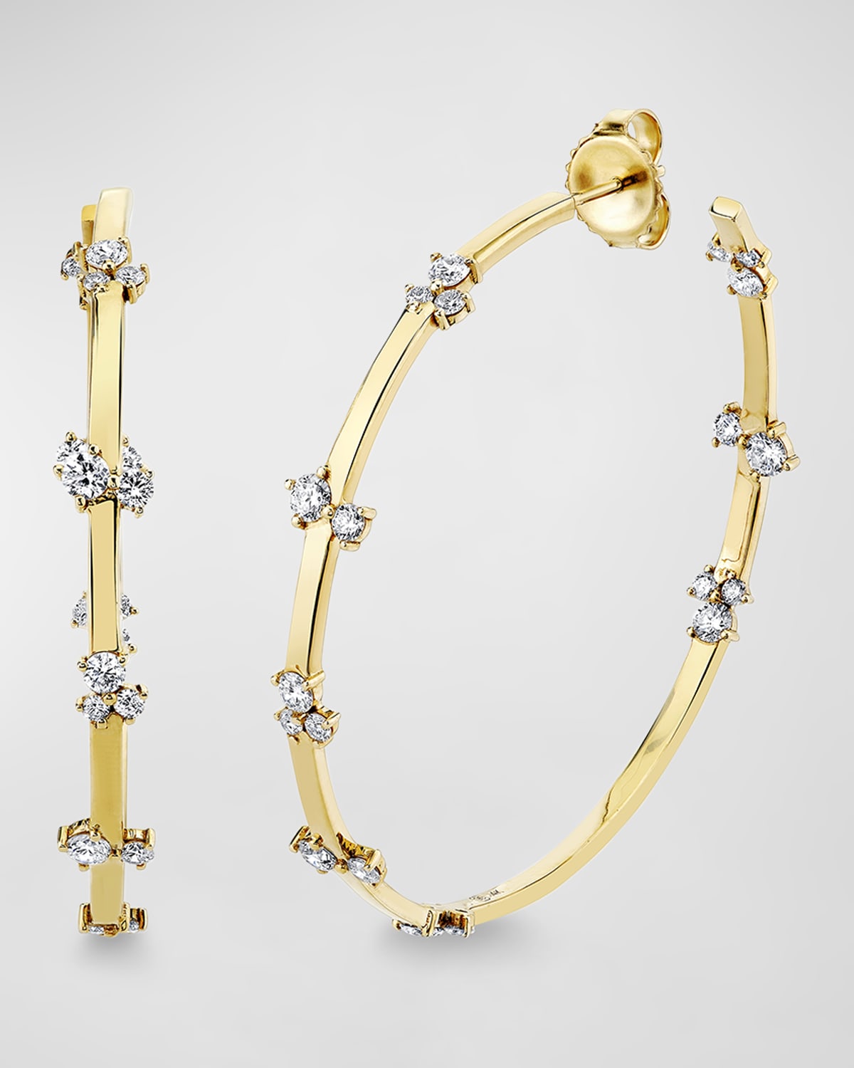 Sydney Evan 14k Yellow Gold Diamond Large Cocktail Bar Hoops