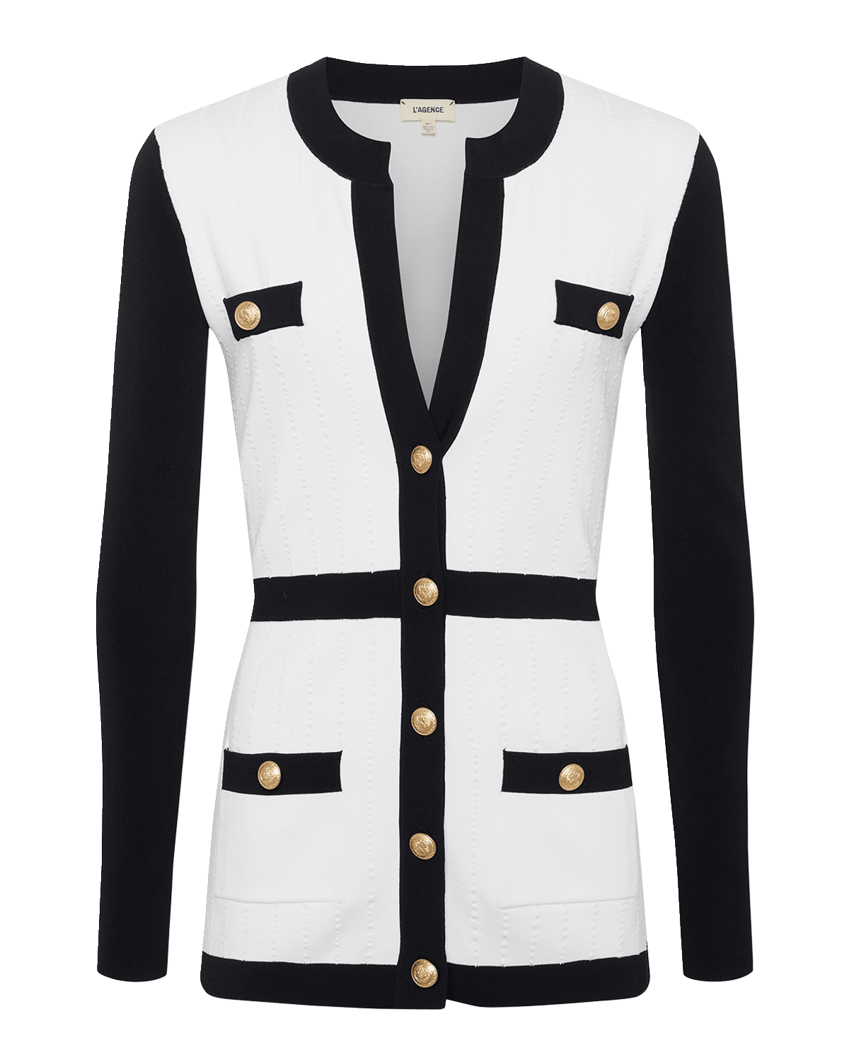 L'Agence Clover Contrast Trim Cardigan