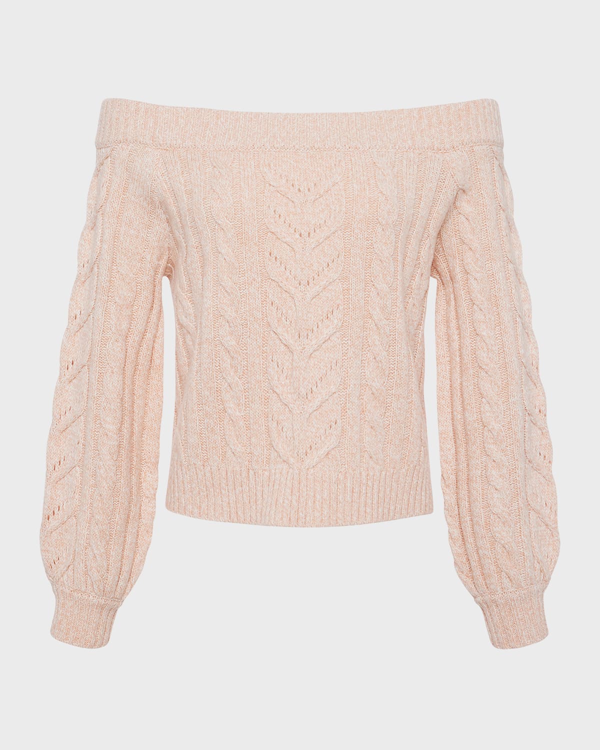 L'Agence Vest Cable-Knit Off-The-Shoulder Sweater