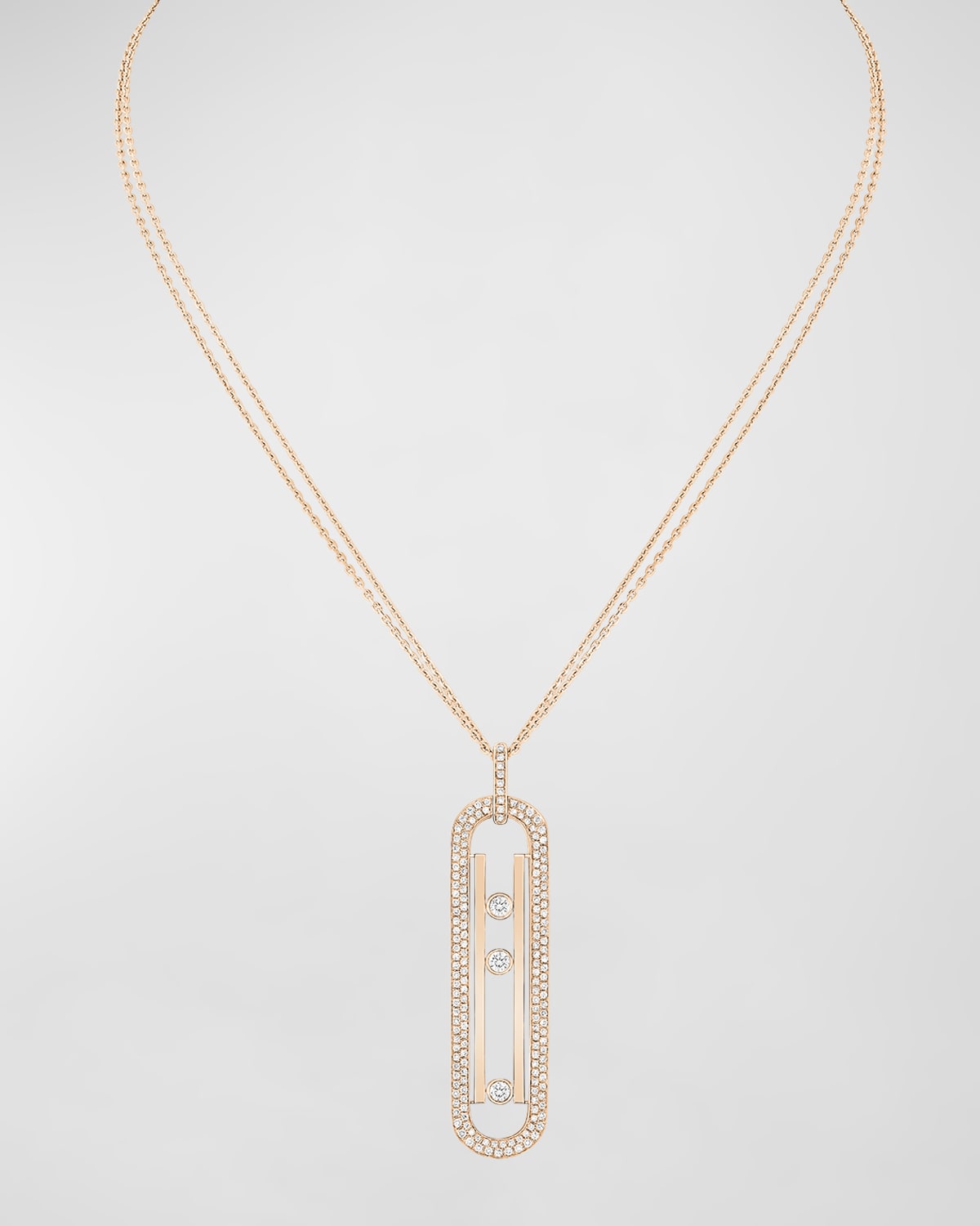 Messika Move 10th Anniversary 18k Rose Gold Diamond Pendant Necklace
