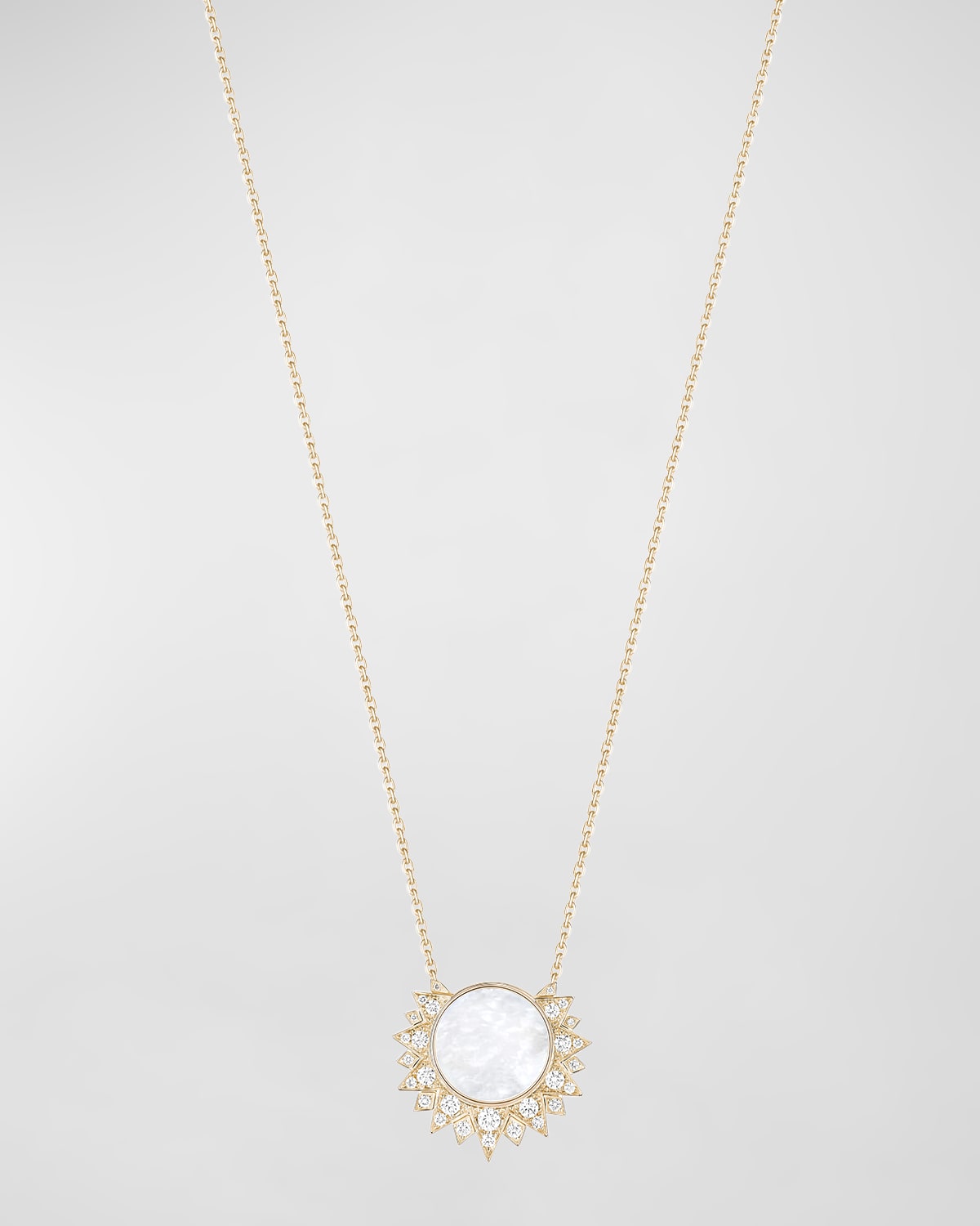 PIAGET Sunlight 18k Rose Gold Mother of Pearl & Diamond Pendant Necklace
