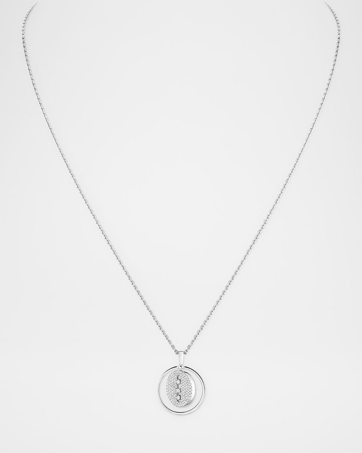 Messika Lucky Move 18K White Gold Diamond Necklace