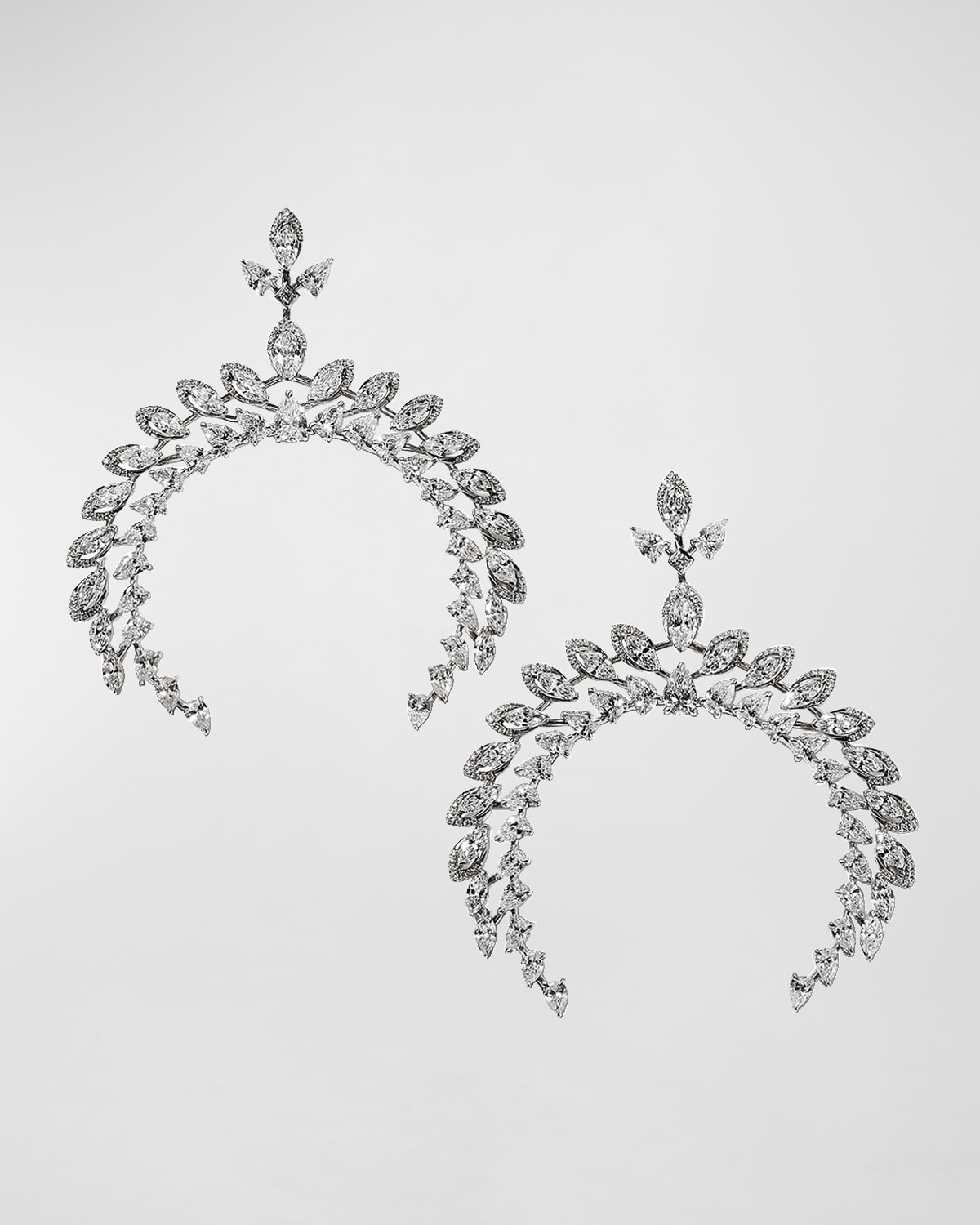 Messika White Gold Diamond Crescent Earrings