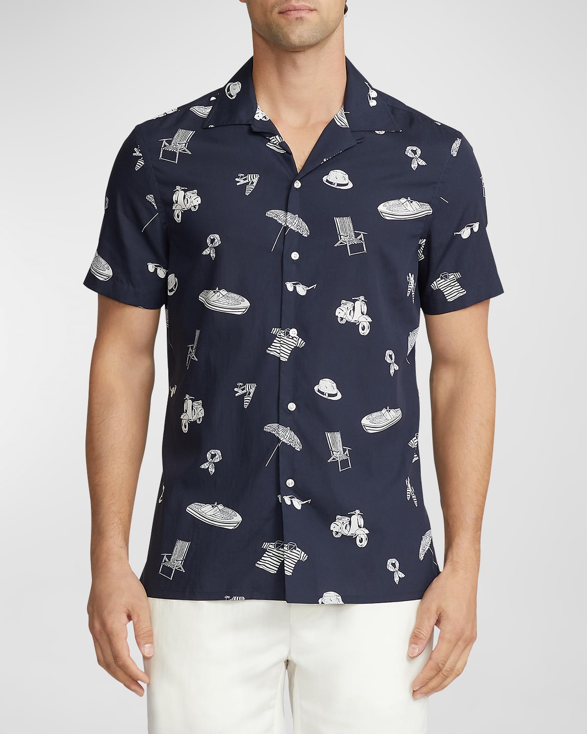 Ralph Lauren Purple Label Men's Coastal-Print Camp Shirt