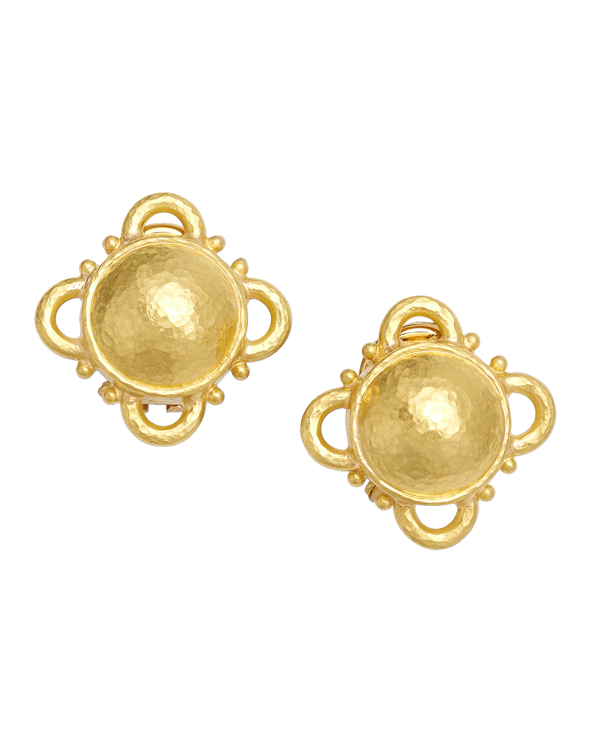 Elizabeth Locke 19K Gold Dome Clip-On Convertible Earrings