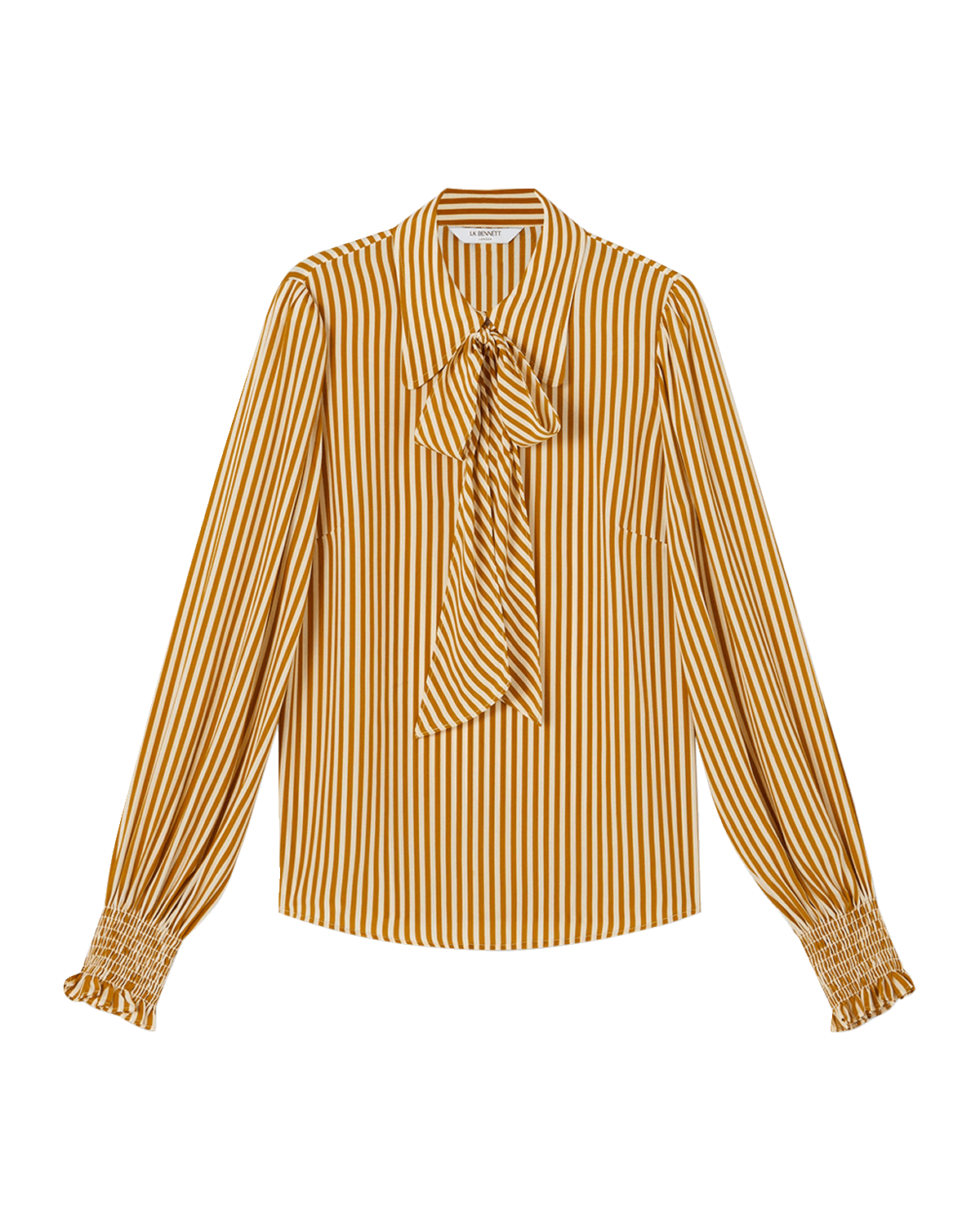 LK Bennett Emilia Striped Tie-Neck Blouse
