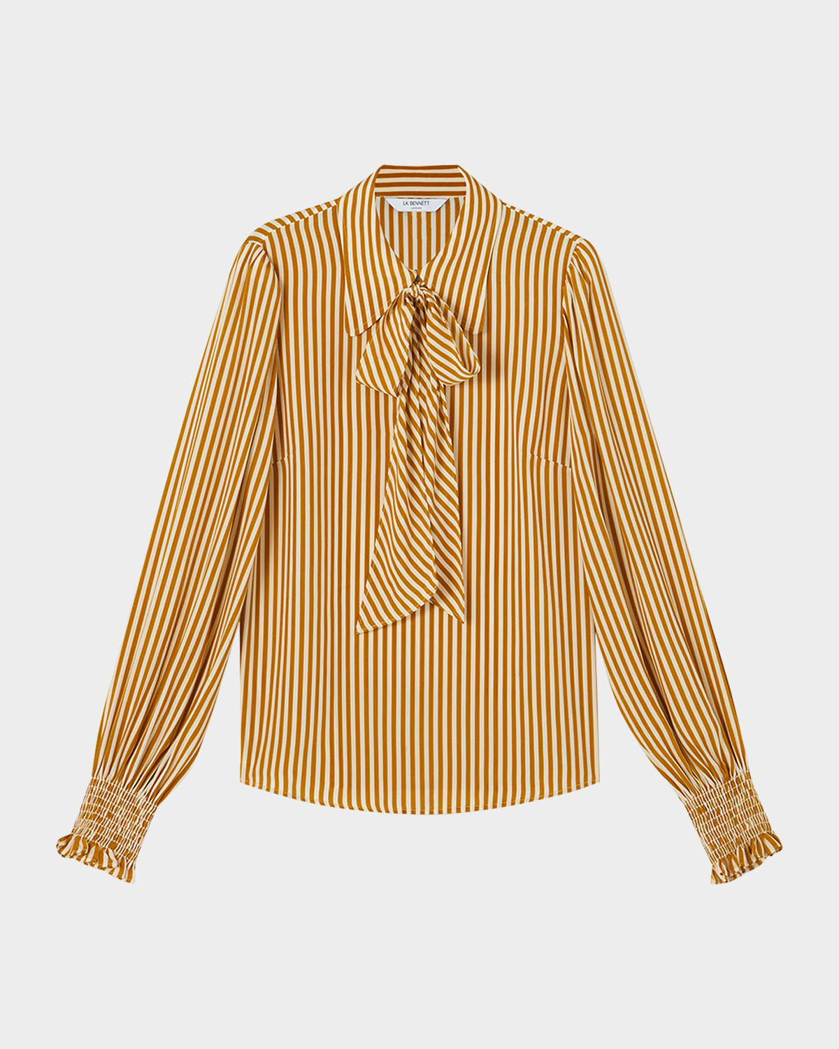 LK Bennett Emilia Striped Tie-Neck Blouse