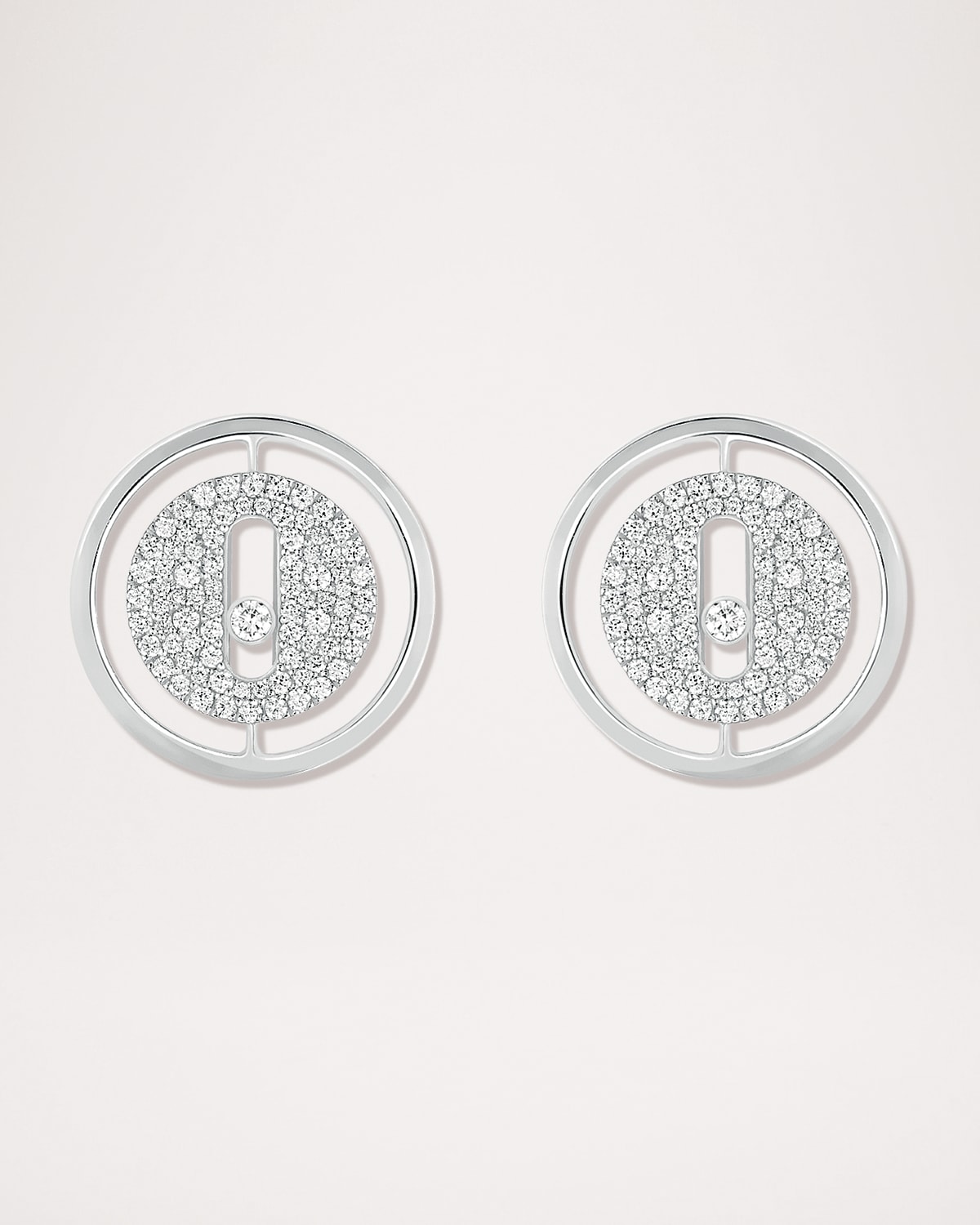 Messika LUCKY MOVE 18K WHITE GOLD DIAMOND STUD EARRINGS