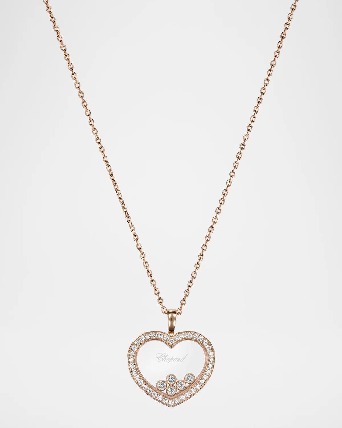 Happy Diamonds 18K Rose Gold Heart Pendant Necklace