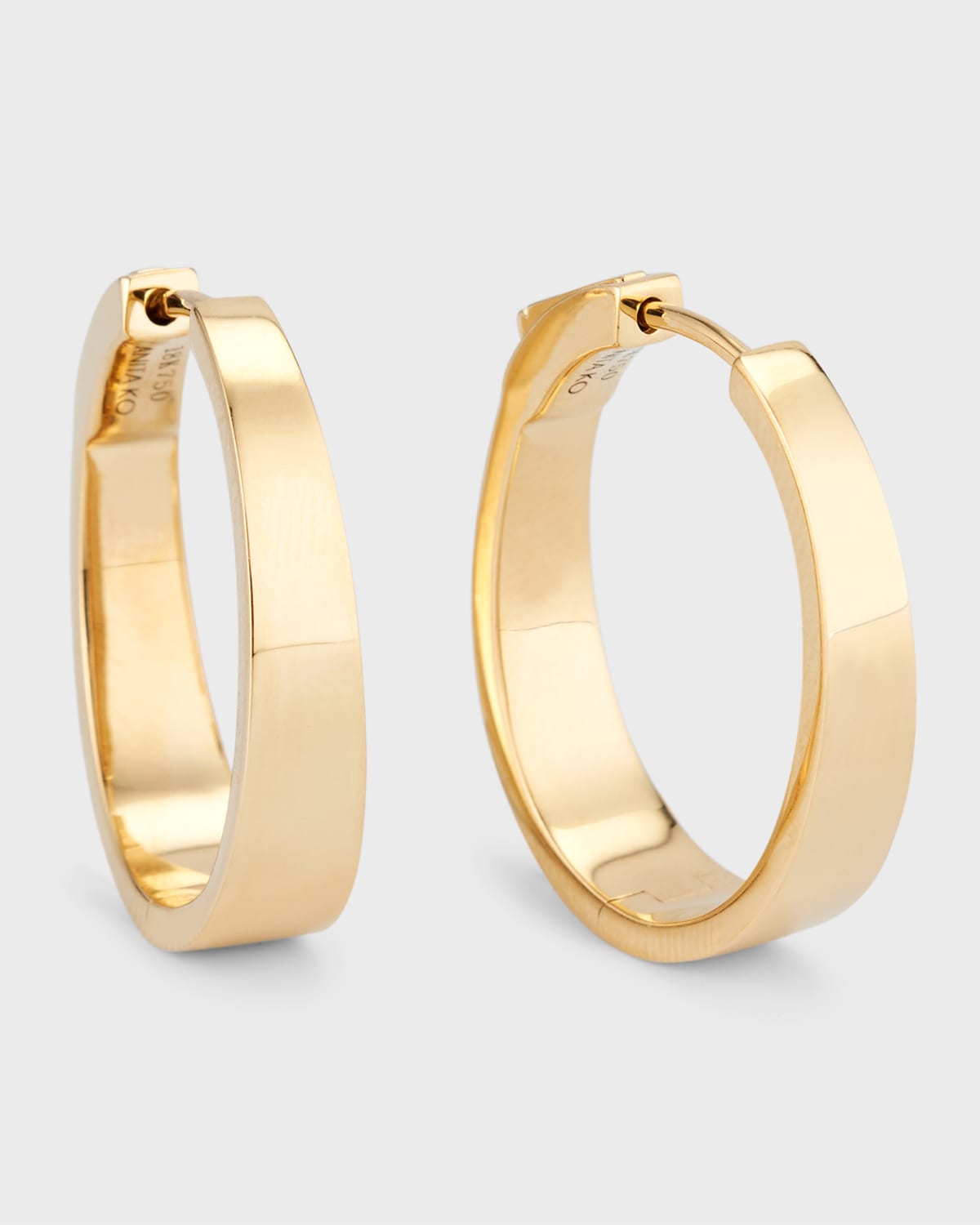 Anita Ko Plain Meryl Hoop Earrings in Yellow Gold