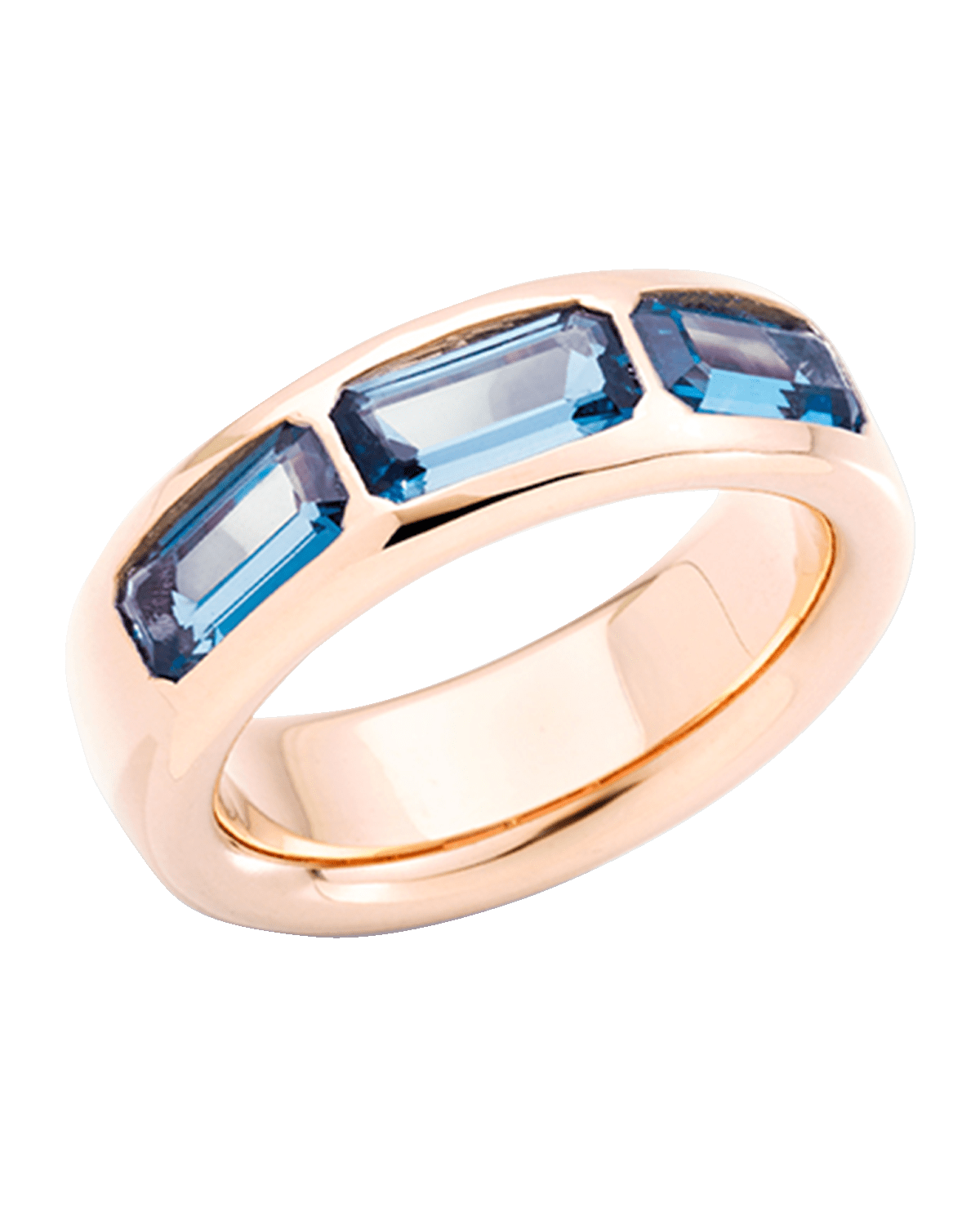 Pomellato Iconica 18K Rose Gold 3 Station Gemstone Ring