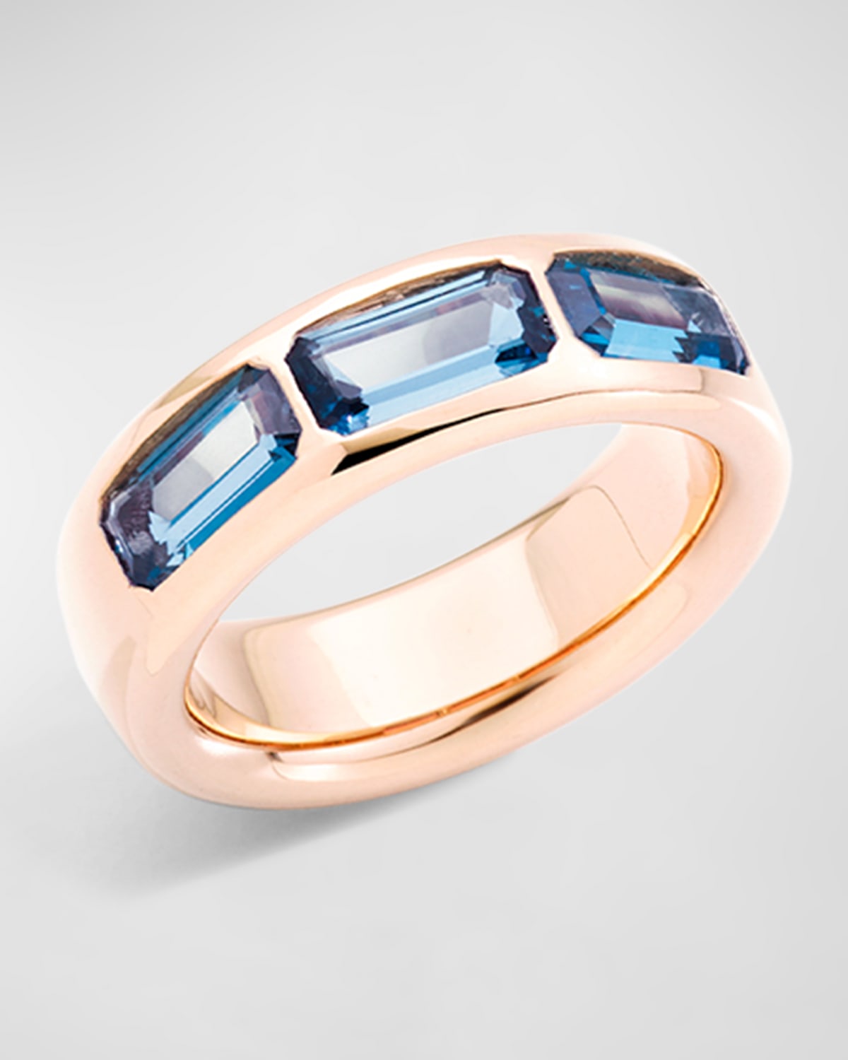 Pomellato Iconica 18K Rose Gold 3 Station Gemstone Ring