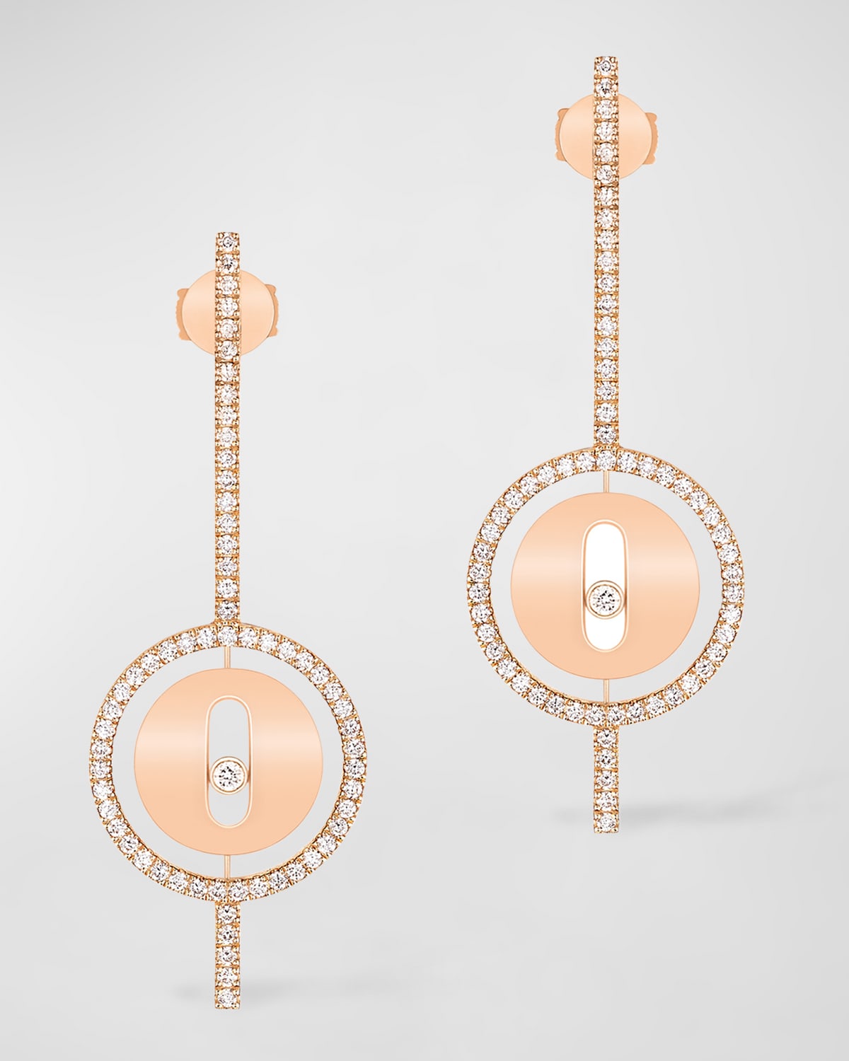 Messika Lucky Move 18K Rose Gold Diamond Pendant Earrings