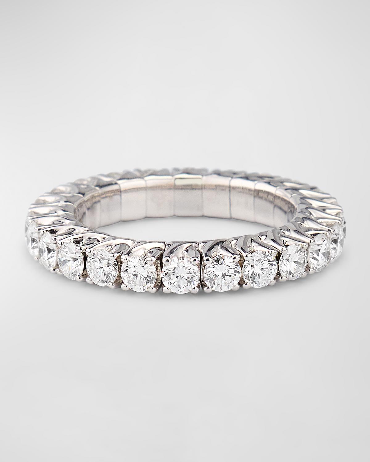 18K White Gold Xpandable Diamond Ring, Size 6.5 - 9.5