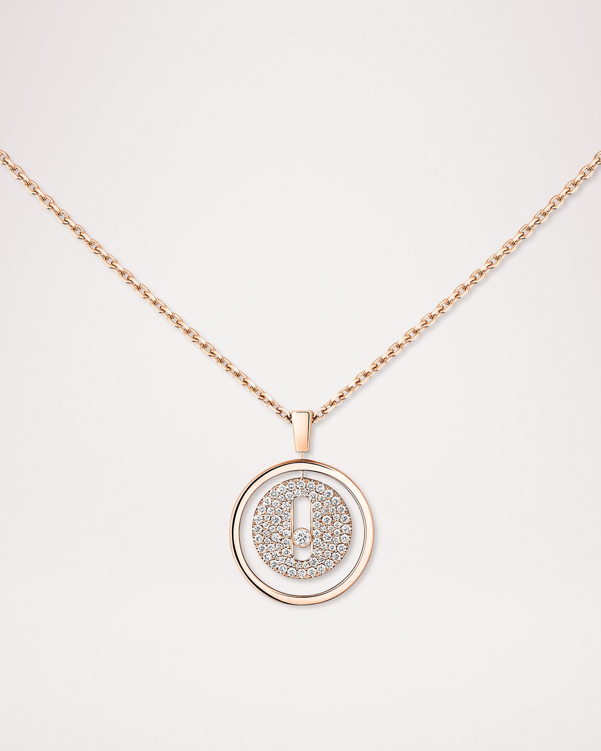 Messika Lucky Move 18k Rose Gold Diamond Pendant Necklace