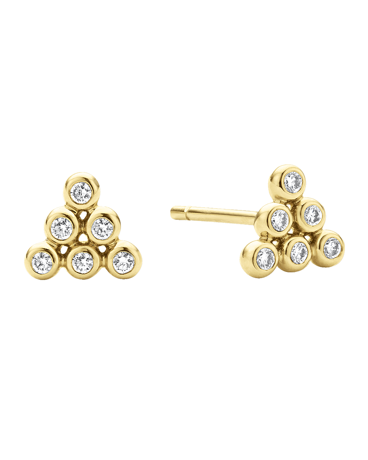 LAGOS 18K Gold and Diamond Triangle Stud Earrings