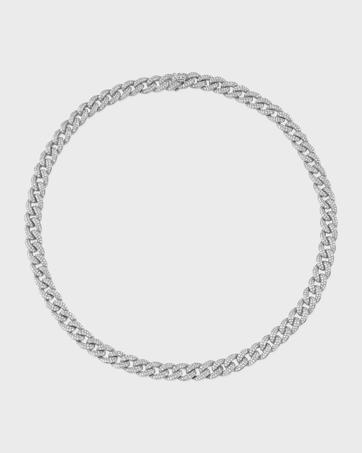 Sydney Evan 14k White Gold Diamond Pave-Link Necklace