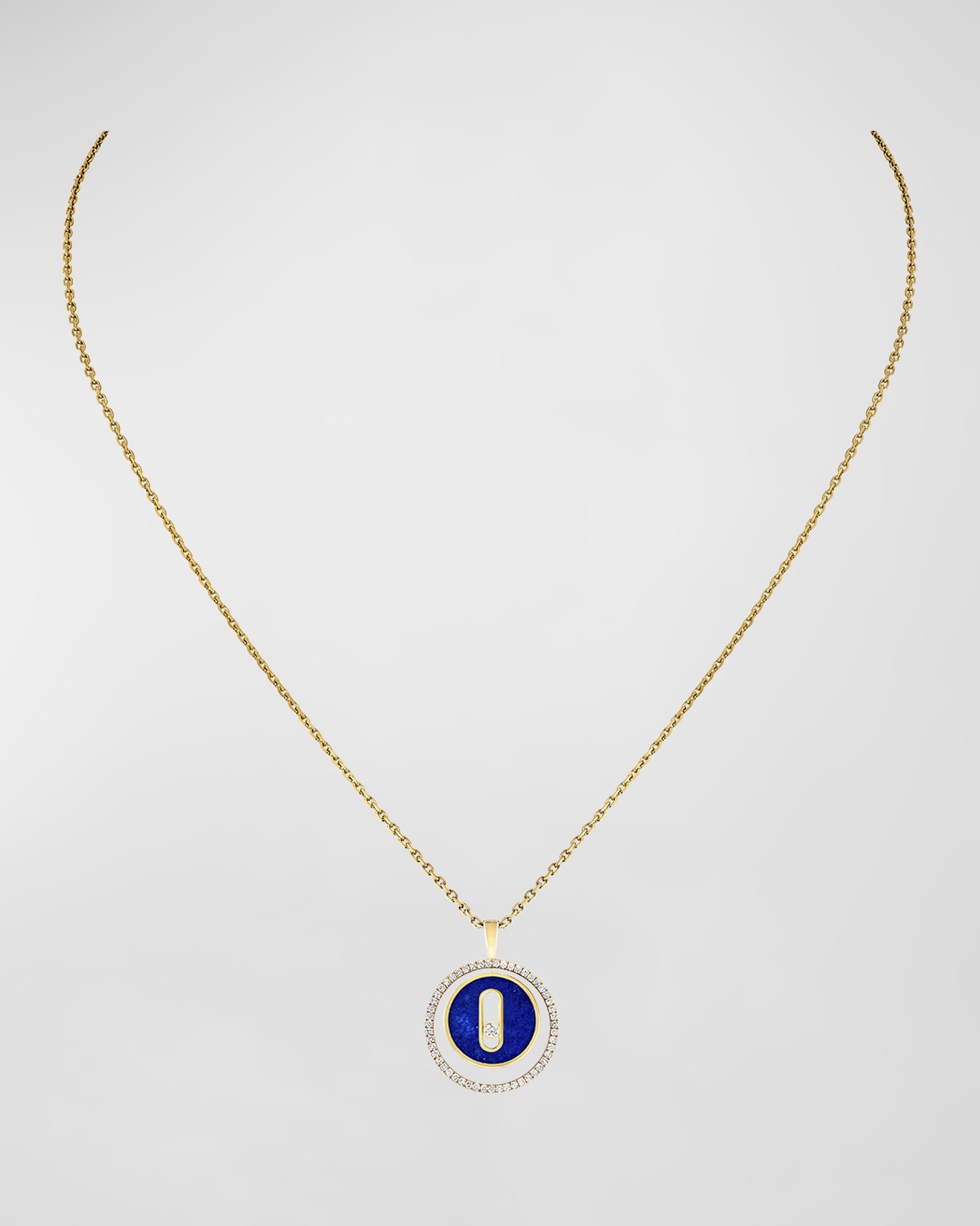Messika Lucky Move 18K Yellow Gold Necklace with Lapis Lazuli