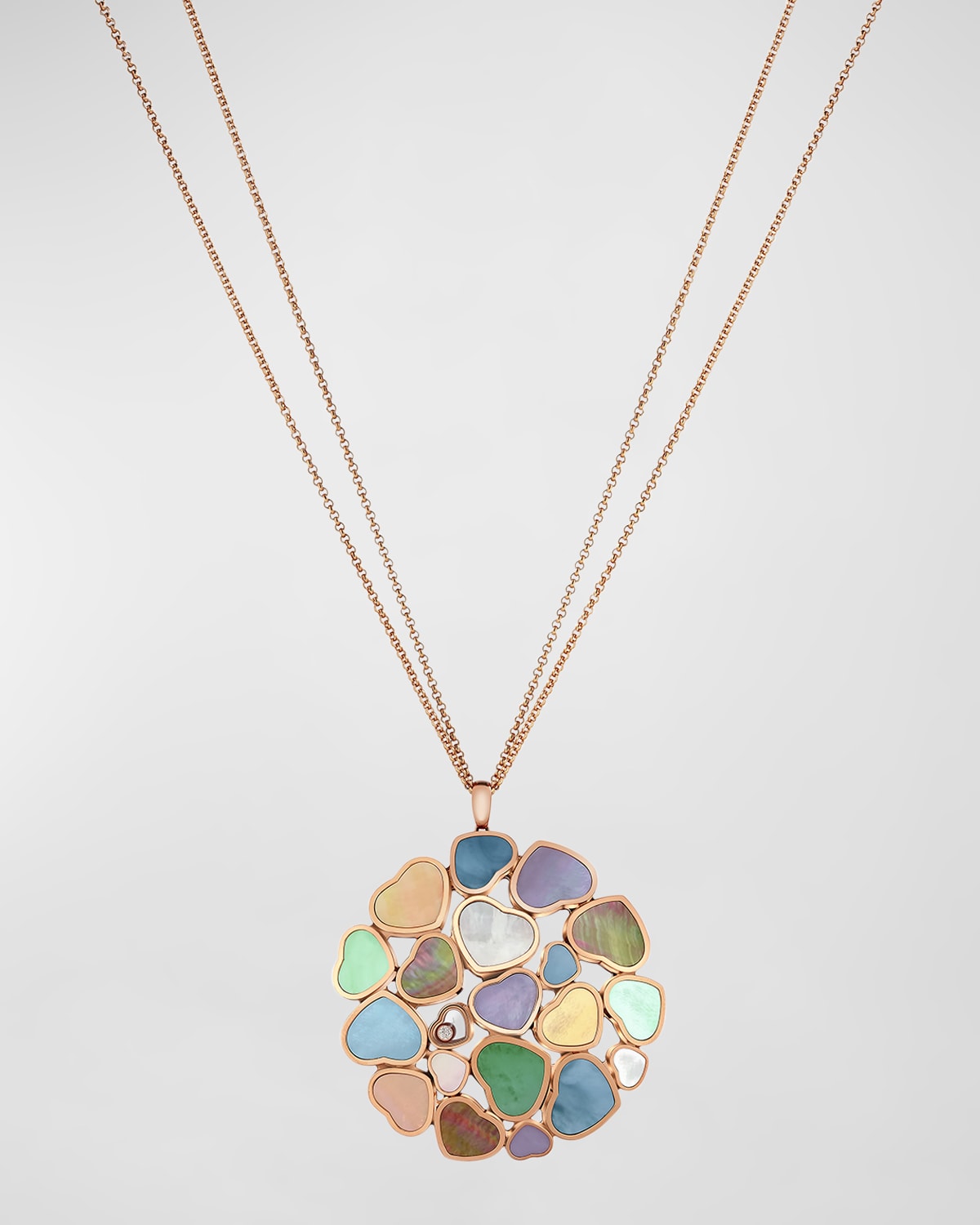Chopard Happy Hearts 18K Rose Gold Limited Edition Mother-of-Pearl Necklace