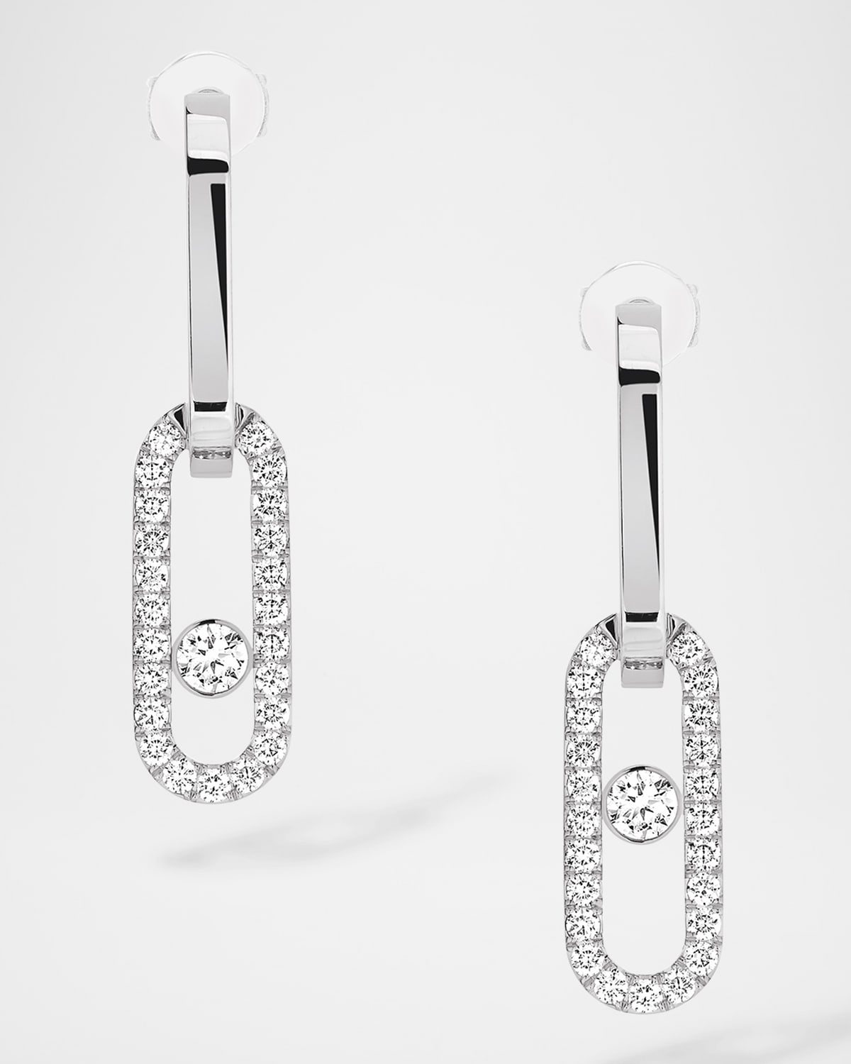 Messika MOVE LINK 18K WHITE GOLD DIAMOND PENDANT EARRINGS