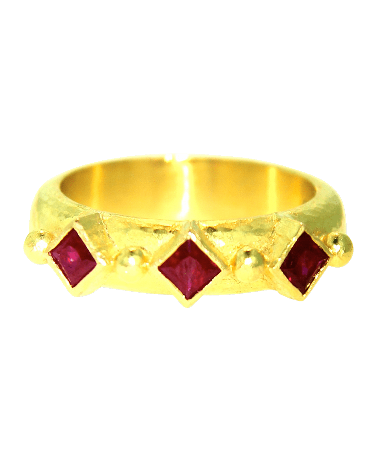 Elizabeth Locke 19K Gold Triple Ruby Ring
