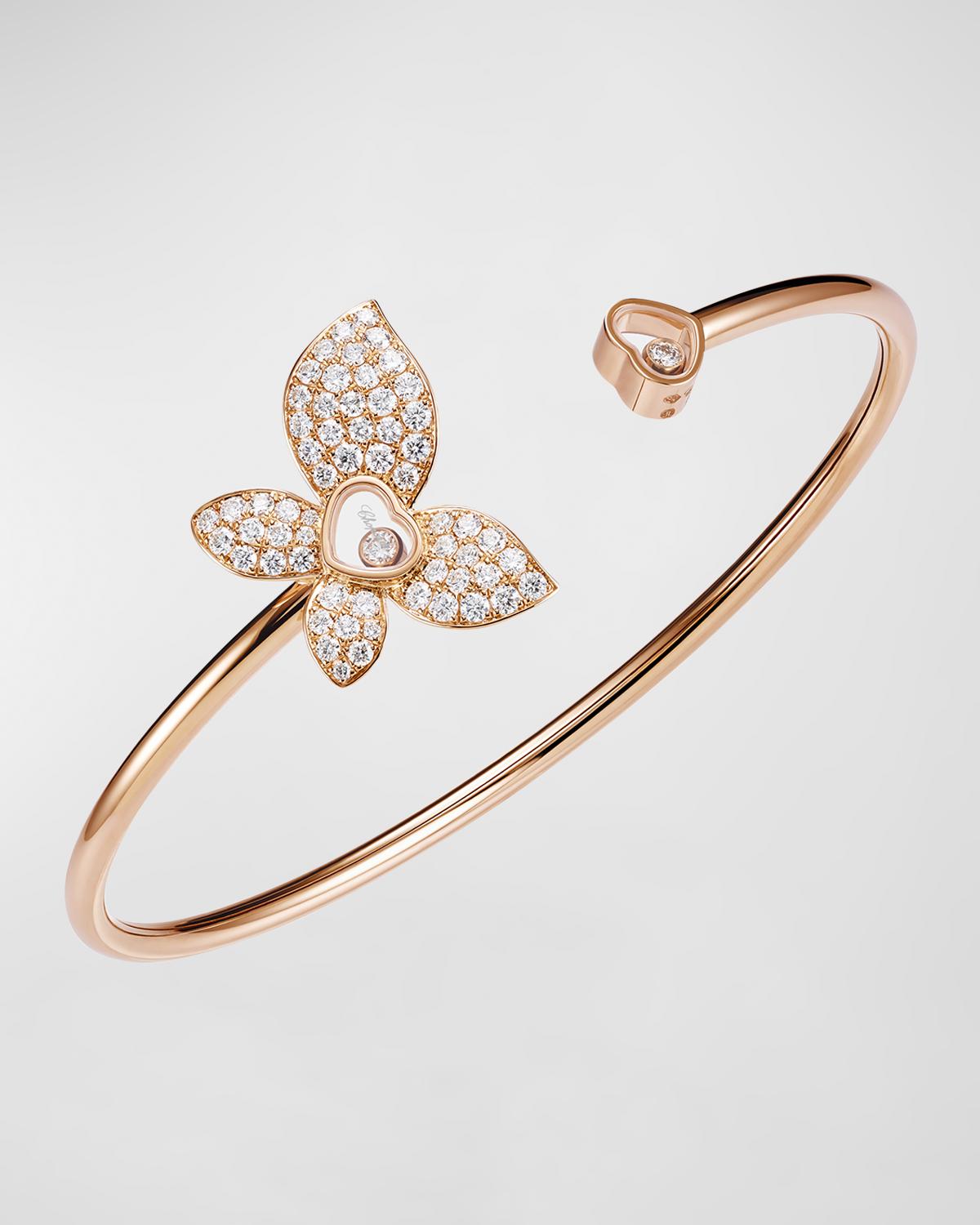 Happy Butterfly 18K Rose Gold Diamond Bracelet