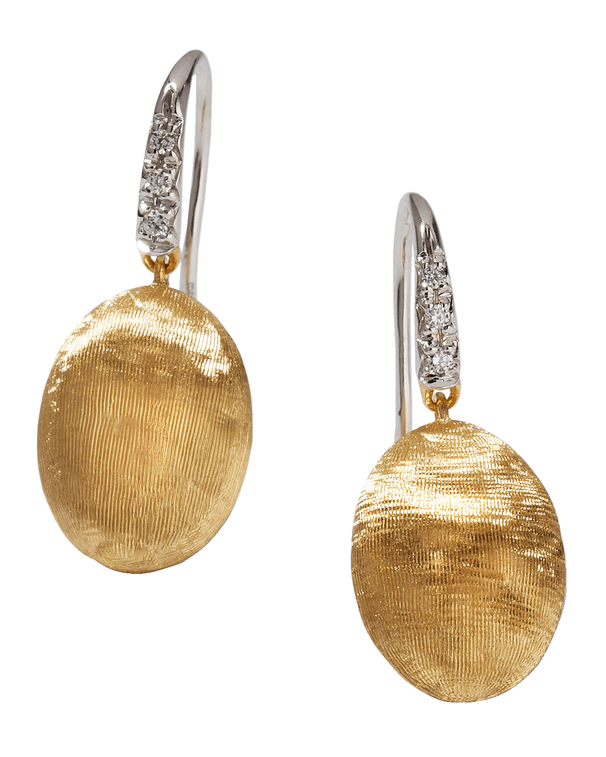 Marco Bicego Siviglia 18K Gold Hook Earrings with Diamonds